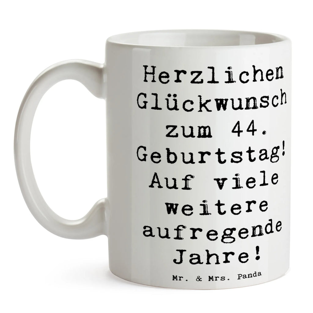 Tasse Spruch 44. Geburtstag Feier Keramiktasse, Tasse mit Zitaten, Porzellantasse, Geschenktasse, Kaffeetasse, Teetasse, Tasse, Bürotasse, Tasse mit Motiven, Geburtstag, Geburtstagsgeschenk, Geschenk