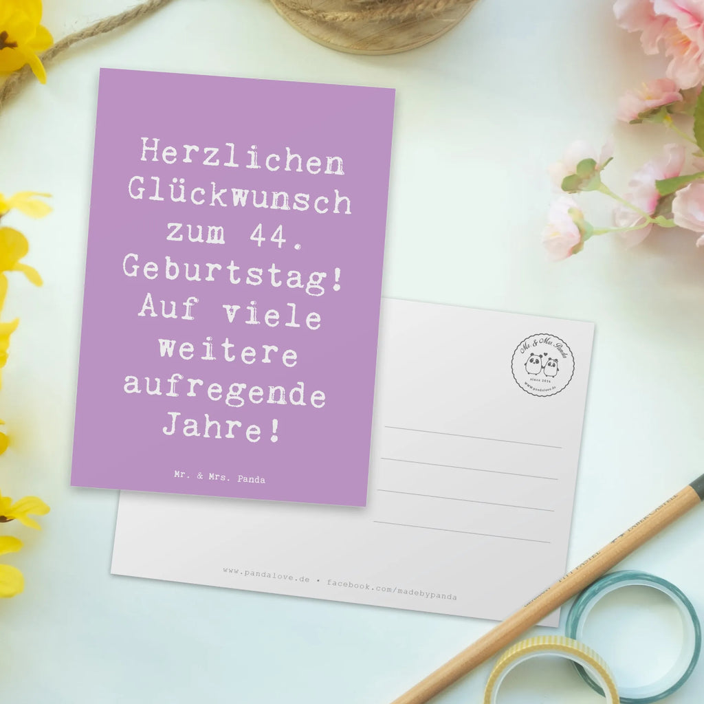 Postcard Saying Herzlichen Glückwunsch zum 44. Geburtstag! Auf viele weitere aufregende Jahre! Einladungskarte, Ansichtskarte, Geschenkkarte, Ansichtskarten, Karte, Einladungskarten Geburtstag, Einladung, Postkarte, Dankeskarte, Geburtstagskarte, Einladung Geburtstag, Grußkarte, Geburtstag, Geburtstagsgeschenk, Geschenk