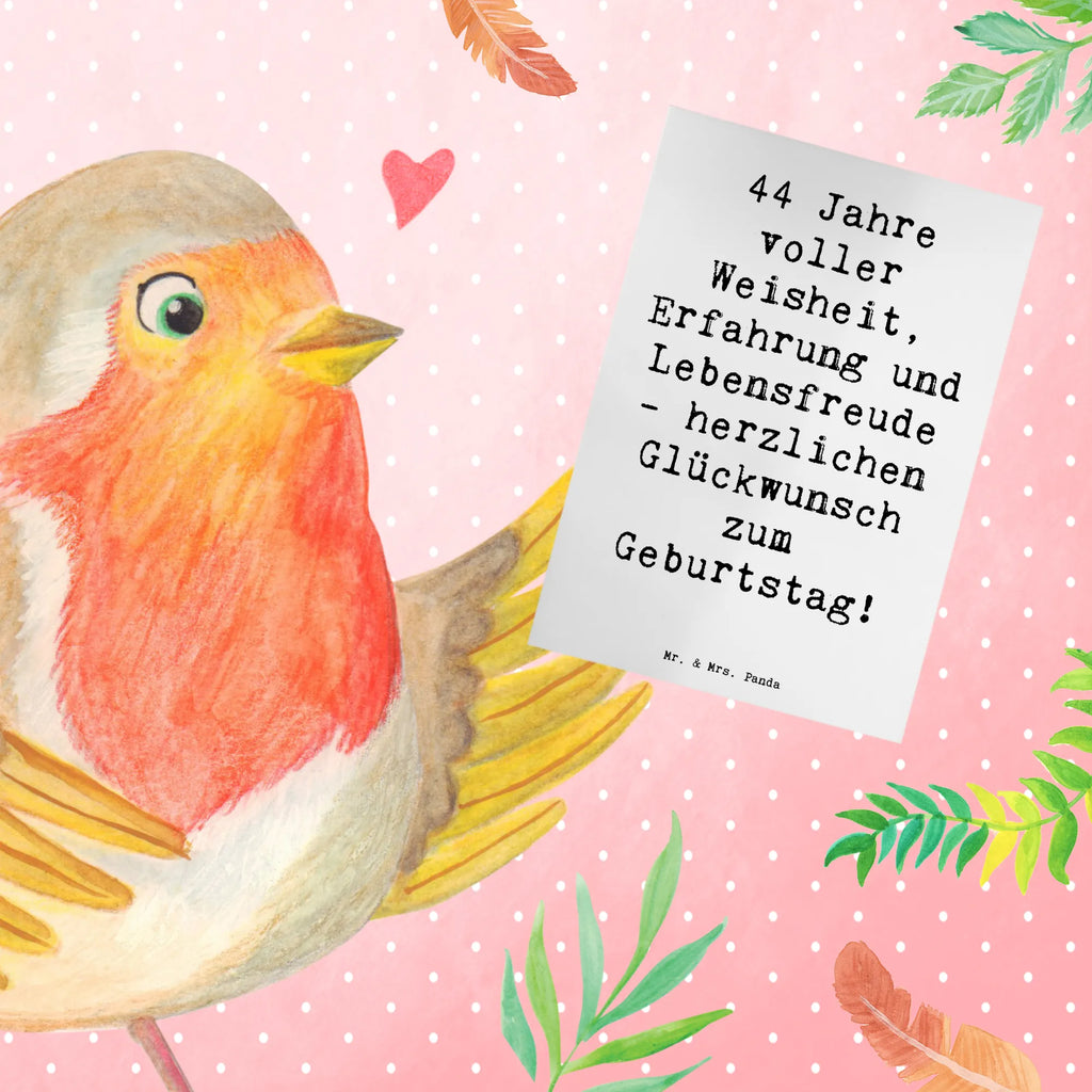 Greetings card Saying 44 Jahre voller Weisheit, Erfahrung und Lebensfreude - herzlichen Glückwunsch zum Geburtstag! Ansichtskarten, Klappkarte, Einladungskarte, Karte, Glückwunschkarte, Hochzeitskarte, Geburtstagskarte, Grußkarte, Geburtstag, Geburtstagsgeschenk, Geschenk