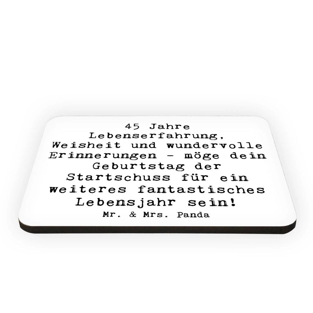 Magnet Saying 45 Jahre Lebenserfahrung, Weisheit und wundervolle Erinnerungen - möge dein Geburtstag der Startschuss für ein weiteres fantastisches Lebensjahr sein! Motivmagnete, Kühlschrank Dekoration, Kühlschrankmagnet, Souvenir Magnet, Notiz Magnet, Pinnwandmagnet, Whiteboard Magnet, Dekomagnet, Geburtstag, Geburtstagsgeschenk, Geschenk