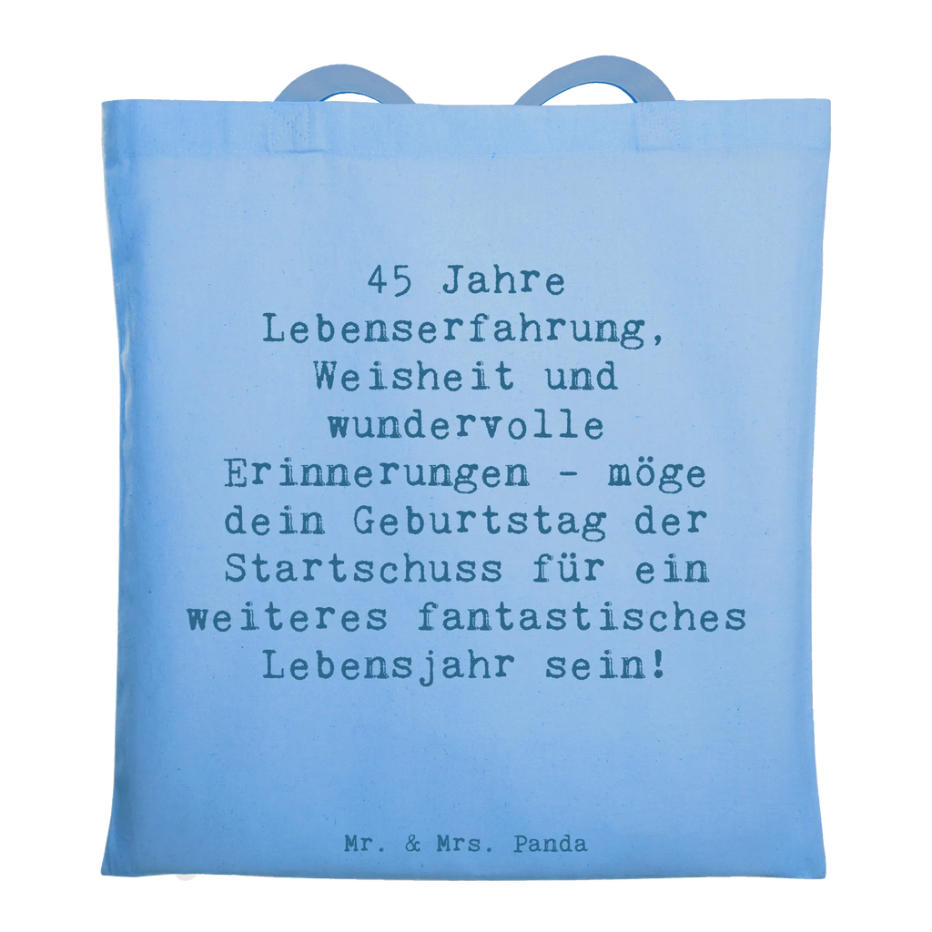 Tragetasche Spruch 45. Geburtstag Beuteltasche, Beutel, Einkaufstasche, Jutebeutel, Stoffbeutel, Tasche, Shopper, Umhängetasche, Strandtasche, Schultertasche, Stofftasche, Tragetasche, Badetasche, Jutetasche, Einkaufstüte, Laptoptasche, Geburtstag, Geburtstagsgeschenk, Geschenk