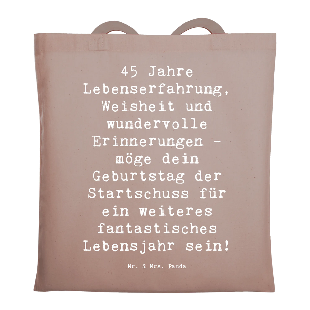 Tragetasche Spruch 45. Geburtstag Beuteltasche, Beutel, Einkaufstasche, Jutebeutel, Stoffbeutel, Tasche, Shopper, Umhängetasche, Strandtasche, Schultertasche, Stofftasche, Tragetasche, Badetasche, Jutetasche, Einkaufstüte, Laptoptasche, Geburtstag, Geburtstagsgeschenk, Geschenk