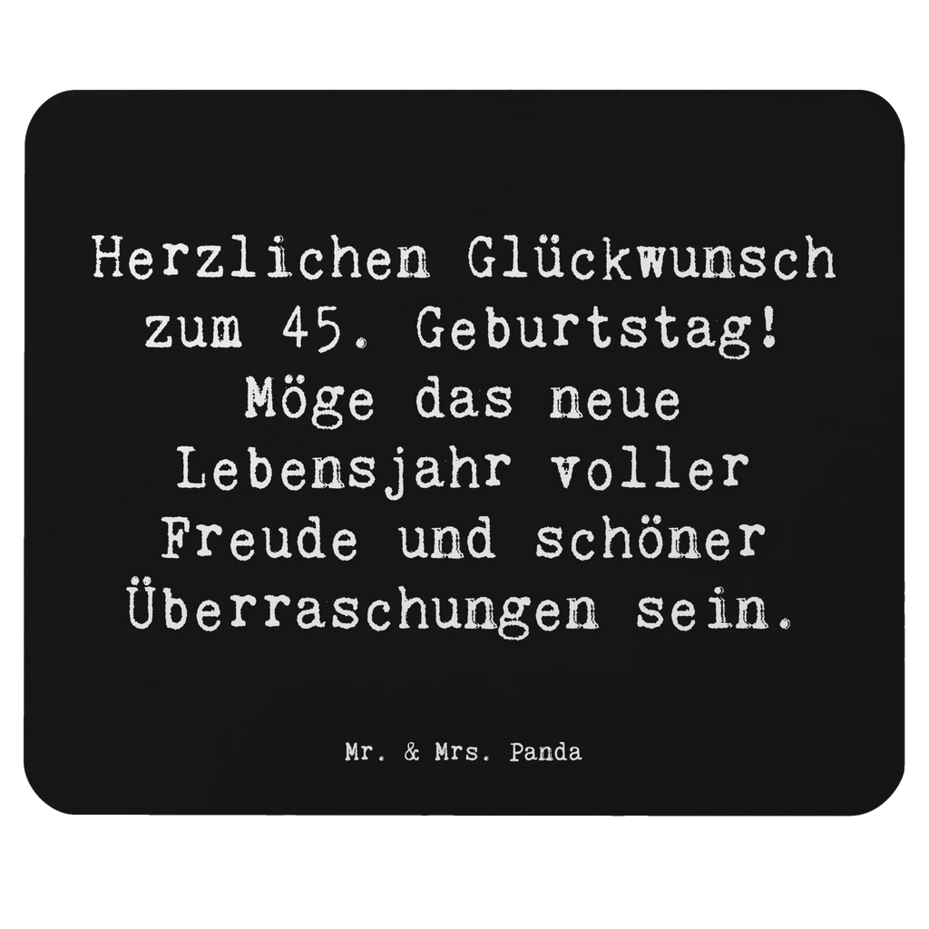 Mouse mat Saying Herzlichen Glückwunsch zum 45. Geburtstag! Möge das neue Lebensjahr voller Freude und schöner Überraschungen sein. PC Zubehör, Computer zubehör, Designer Mauspad, Mausunterlage, Mauspad Büro, Einzigartiges Mauspad, Büroausstattung, Mousepad, Mauspad, Arbeitszimmer, Geburtstag, Geburtstagsgeschenk, Geschenk