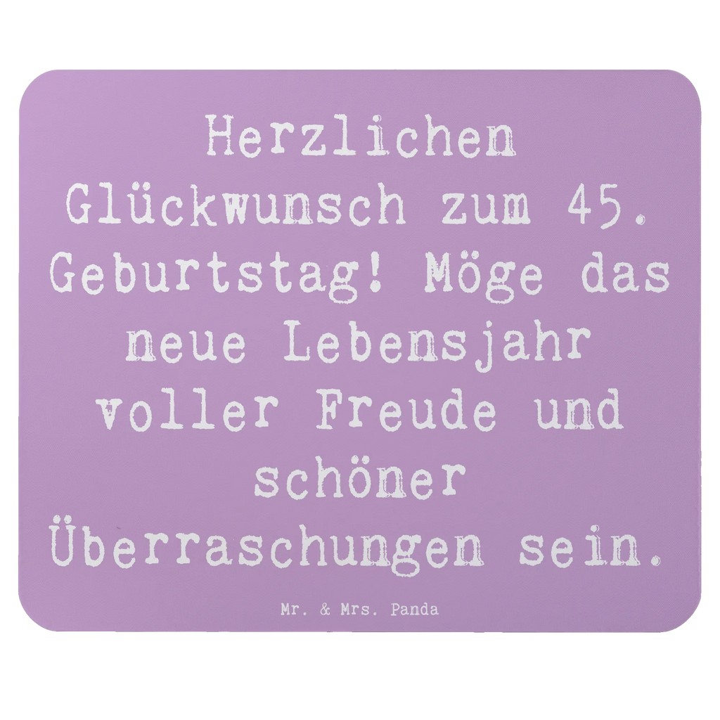 Mouse mat Saying Herzlichen Glückwunsch zum 45. Geburtstag! Möge das neue Lebensjahr voller Freude und schöner Überraschungen sein. PC Zubehör, Computer zubehör, Designer Mauspad, Mausunterlage, Mauspad Büro, Einzigartiges Mauspad, Büroausstattung, Mousepad, Mauspad, Arbeitszimmer, Geburtstag, Geburtstagsgeschenk, Geschenk
