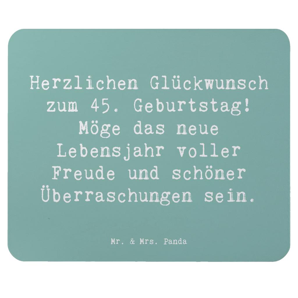 Mouse mat Saying Herzlichen Glückwunsch zum 45. Geburtstag! Möge das neue Lebensjahr voller Freude und schöner Überraschungen sein. PC Zubehör, Computer zubehör, Designer Mauspad, Mausunterlage, Mauspad Büro, Einzigartiges Mauspad, Büroausstattung, Mousepad, Mauspad, Arbeitszimmer, Geburtstag, Geburtstagsgeschenk, Geschenk