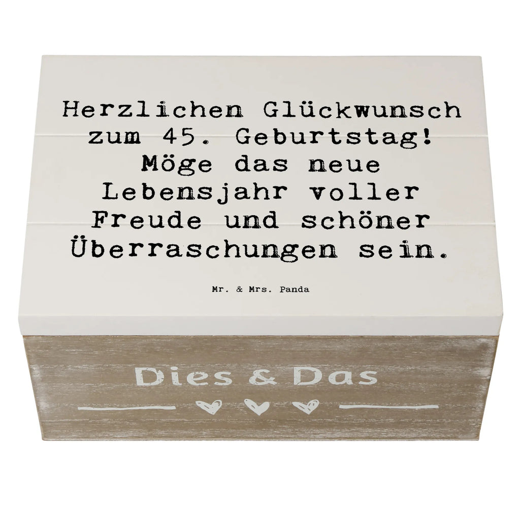 Holzkiste Spruch 45. Geburtstag Freude Kiste, Geschenkbox, Truhe, Erinnerungskiste, Erinnerungsbox, Dekokiste, Schatzkiste, Aufbewahrungsbox, Schatulle, XXL, Geschenkdose, Holzkiste, Geburtstag, Geburtstagsgeschenk, Geschenk