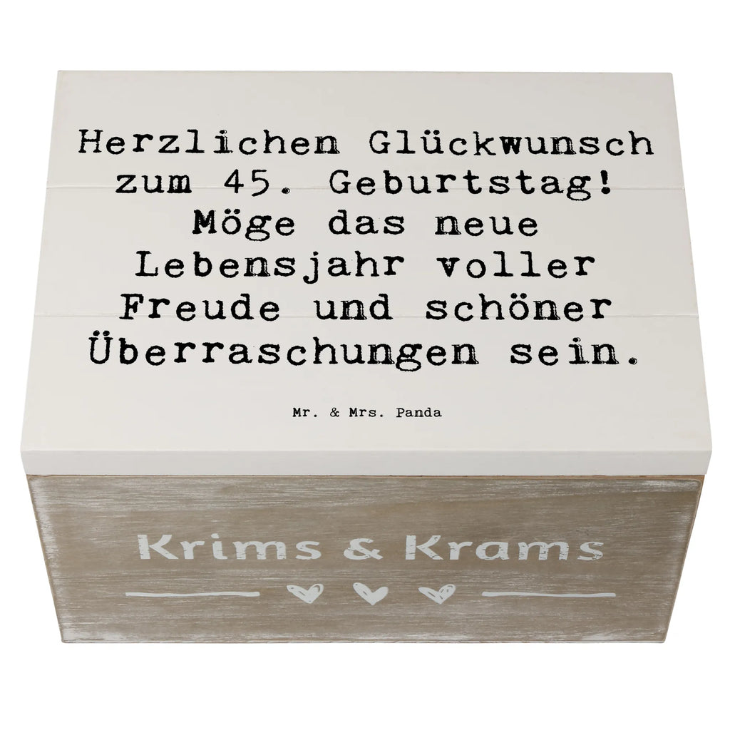 Holzkiste Spruch 45. Geburtstag Freude Kiste, Geschenkbox, Truhe, Erinnerungskiste, Erinnerungsbox, Dekokiste, Schatzkiste, Aufbewahrungsbox, Schatulle, XXL, Geschenkdose, Holzkiste, Geburtstag, Geburtstagsgeschenk, Geschenk