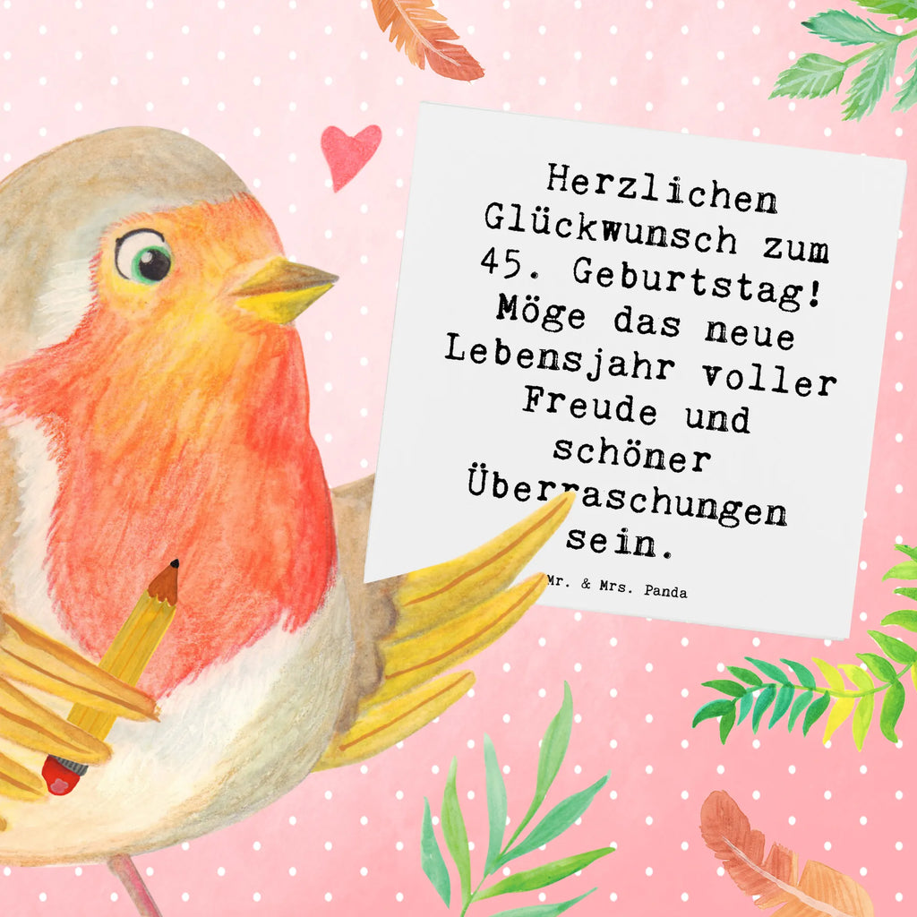 Deluxe Karte Spruch 45. Geburtstag Freude Hochzeitskarte, Einladungskarte, Karte, Grußkarte, Glückwunschkarte, Hochwertige Grußkarte, Geburtstagskarte, Hochwertige Klappkarte, Klappkarte, Geburtstag, Geburtstagsgeschenk, Geschenk