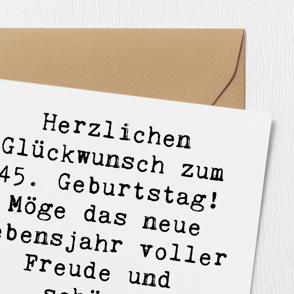 Deluxe Karte Spruch 45. Geburtstag Freude Hochzeitskarte, Einladungskarte, Karte, Grußkarte, Glückwunschkarte, Hochwertige Grußkarte, Geburtstagskarte, Hochwertige Klappkarte, Klappkarte, Geburtstag, Geburtstagsgeschenk, Geschenk