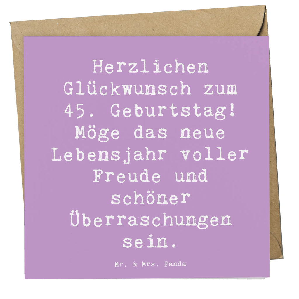 Deluxe Karte Spruch 45. Geburtstag Freude Hochzeitskarte, Einladungskarte, Karte, Grußkarte, Glückwunschkarte, Hochwertige Grußkarte, Geburtstagskarte, Hochwertige Klappkarte, Klappkarte, Geburtstag, Geburtstagsgeschenk, Geschenk