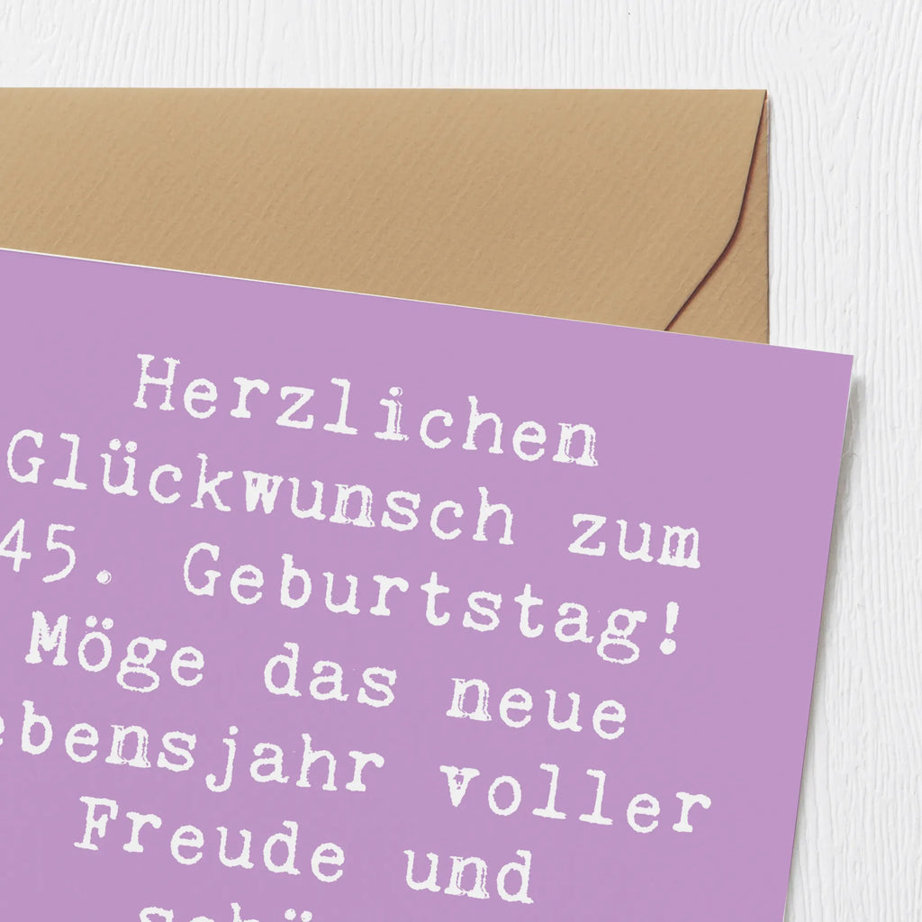 Deluxe Karte Spruch 45. Geburtstag Freude Hochzeitskarte, Einladungskarte, Karte, Grußkarte, Glückwunschkarte, Hochwertige Grußkarte, Geburtstagskarte, Hochwertige Klappkarte, Klappkarte, Geburtstag, Geburtstagsgeschenk, Geschenk