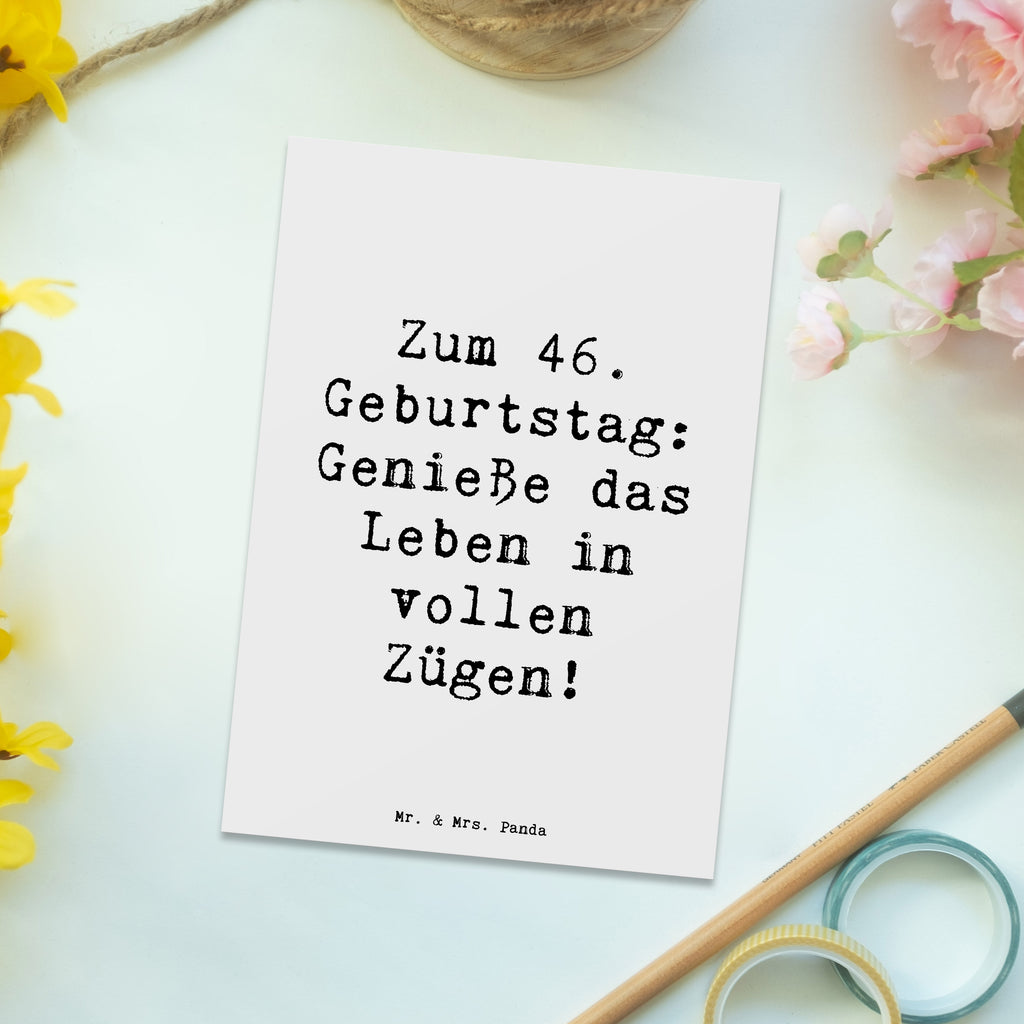 Postkarte Spruch 46. Geburtstag Lebensfreude Postkarte, Ansichtskarten, Geschenkkarte, Karte, Grußkarte, Einladung, Einladungskarten Geburtstag, Einladungskarte, Ansichtskarte, Dankeskarte, Einladung Geburtstag, Geburtstagskarte, Geburtstag, Geburtstagsgeschenk, Geschenk