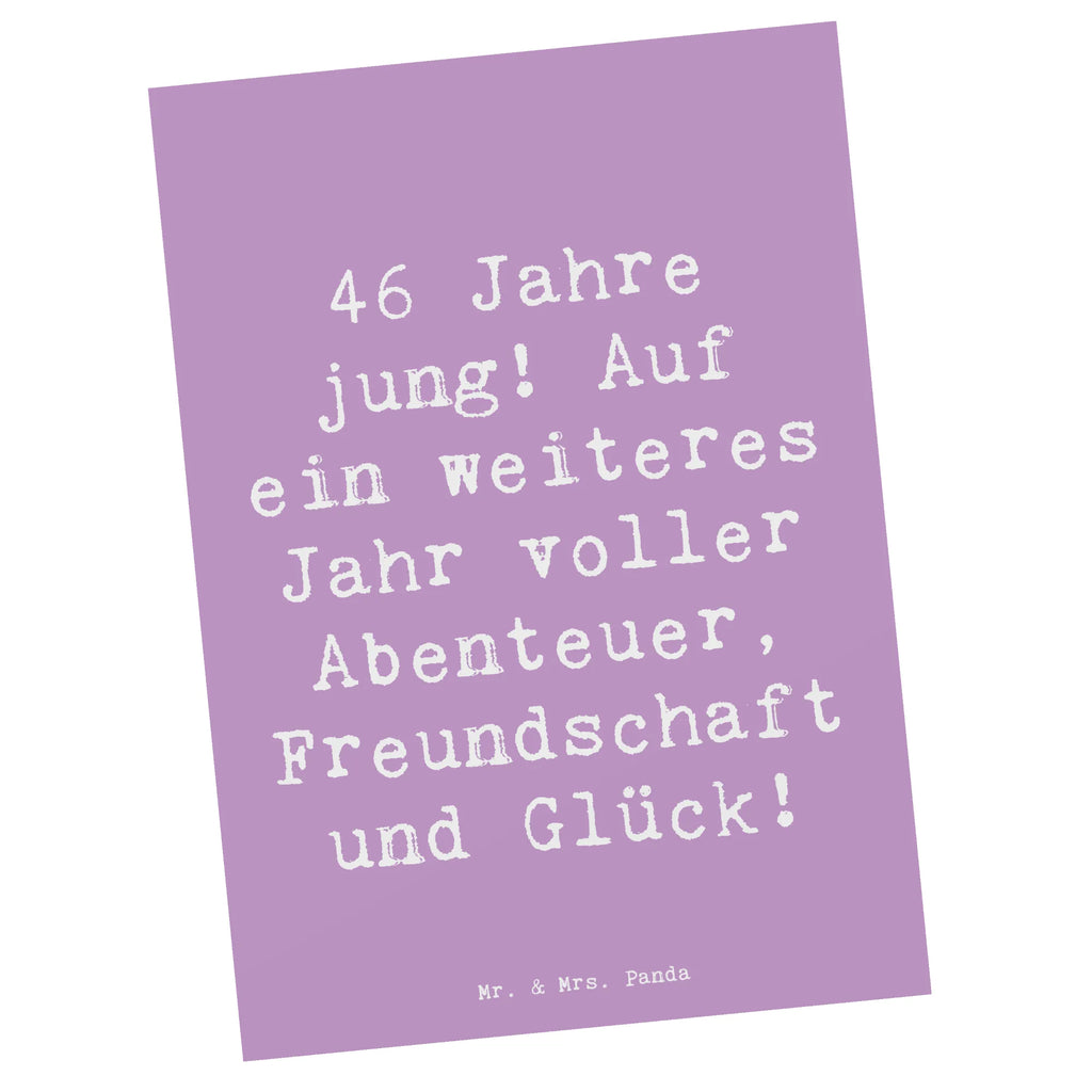 Postcard Saying 46 Jahre jung! Auf ein weiteres Jahr voller Abenteuer, Freundschaft und Glück! Ansichtskarten, Dankeskarte, Einladungskarten Geburtstag, Postkarte, Grußkarte, Karte, Geburtstagskarte, Einladung Geburtstag, Ansichtskarte, Einladungskarte, Geschenkkarte, Einladung, Geburtstag, Geburtstagsgeschenk, Geschenk