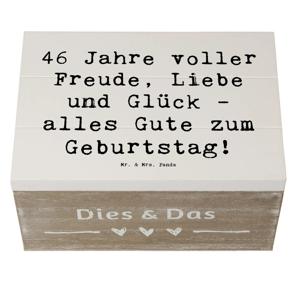 Holzkiste Spruch 46. Geburtstag Erinnerungsbox, Holzkiste, Truhe, Dekokiste, Erinnerungskiste, Geschenkbox, XXL, Kiste, Geschenkdose, Schatulle, Aufbewahrungsbox, Schatzkiste, Geburtstag, Geburtstagsgeschenk, Geschenk