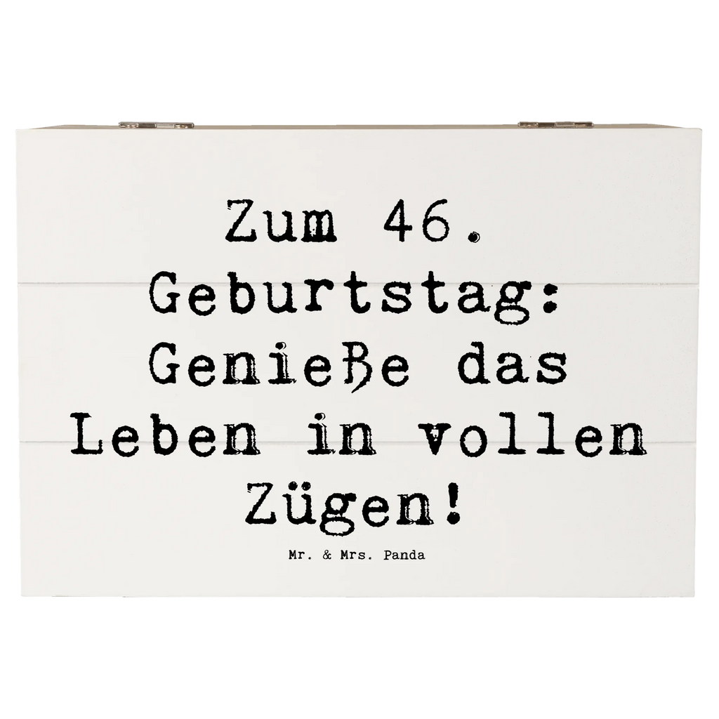 Holzkiste Spruch 46. Geburtstag Lebensfreude Truhe, Kiste, Erinnerungsbox, Aufbewahrungsbox, Erinnerungskiste, Holzkiste, Schatzkiste, Schatulle, Geschenkbox, XXL, Geschenkdose, Dekokiste, Geburtstag, Geburtstagsgeschenk, Geschenk