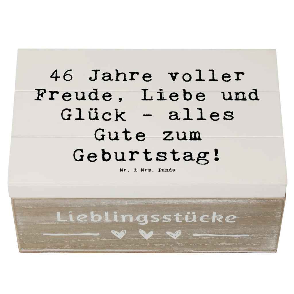Holzkiste Spruch 46. Geburtstag Erinnerungsbox, Holzkiste, Truhe, Dekokiste, Erinnerungskiste, Geschenkbox, XXL, Kiste, Geschenkdose, Schatulle, Aufbewahrungsbox, Schatzkiste, Geburtstag, Geburtstagsgeschenk, Geschenk