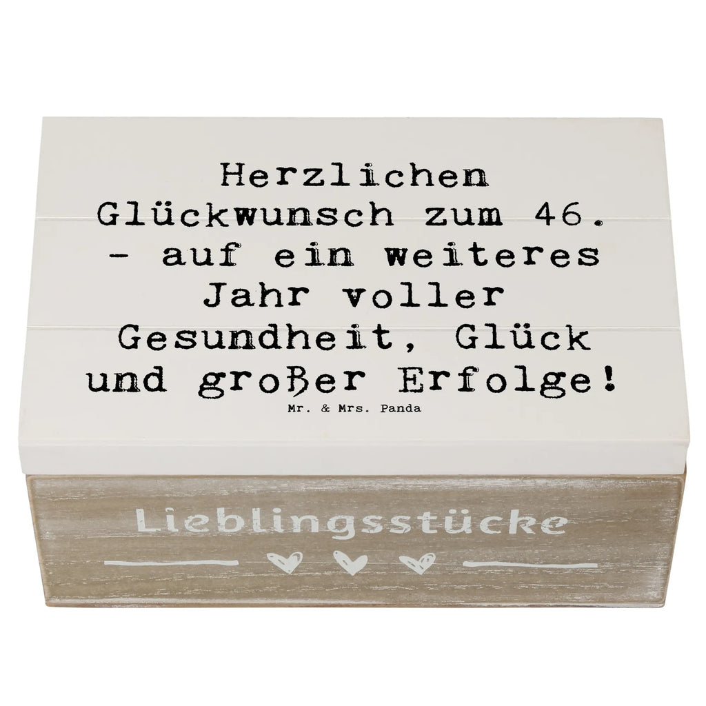 Holzkiste Spruch 46. Geburtstag Glückwünsche Erinnerungskiste, Schatzkiste, Holzkiste, Truhe, Erinnerungsbox, Aufbewahrungsbox, Geschenkdose, XXL, Schatulle, Geschenkbox, Kiste, Dekokiste, Geburtstag, Geburtstagsgeschenk, Geschenk