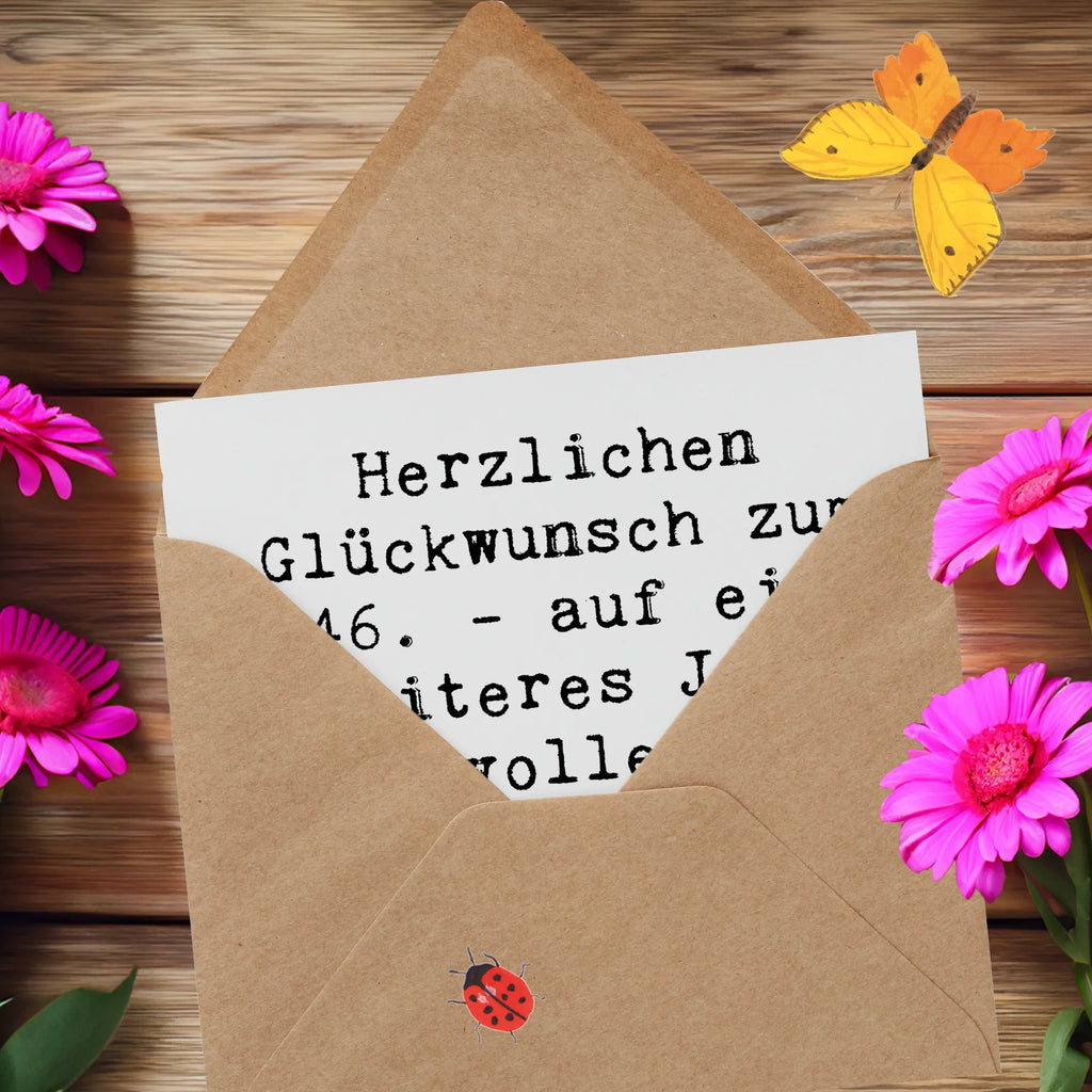 Deluxe Card Saying Herzlichen Glückwunsch zum 46. - auf ein weiteres Jahr voller Gesundheit, Glück und großer Erfolge! Karte, Glückwunschkarte, Hochwertige Grußkarte, Grußkarte, Klappkarte, Geburtstagskarte, Hochzeitskarte, Einladungskarte, Hochwertige Klappkarte, Geburtstag, Geburtstagsgeschenk, Geschenk