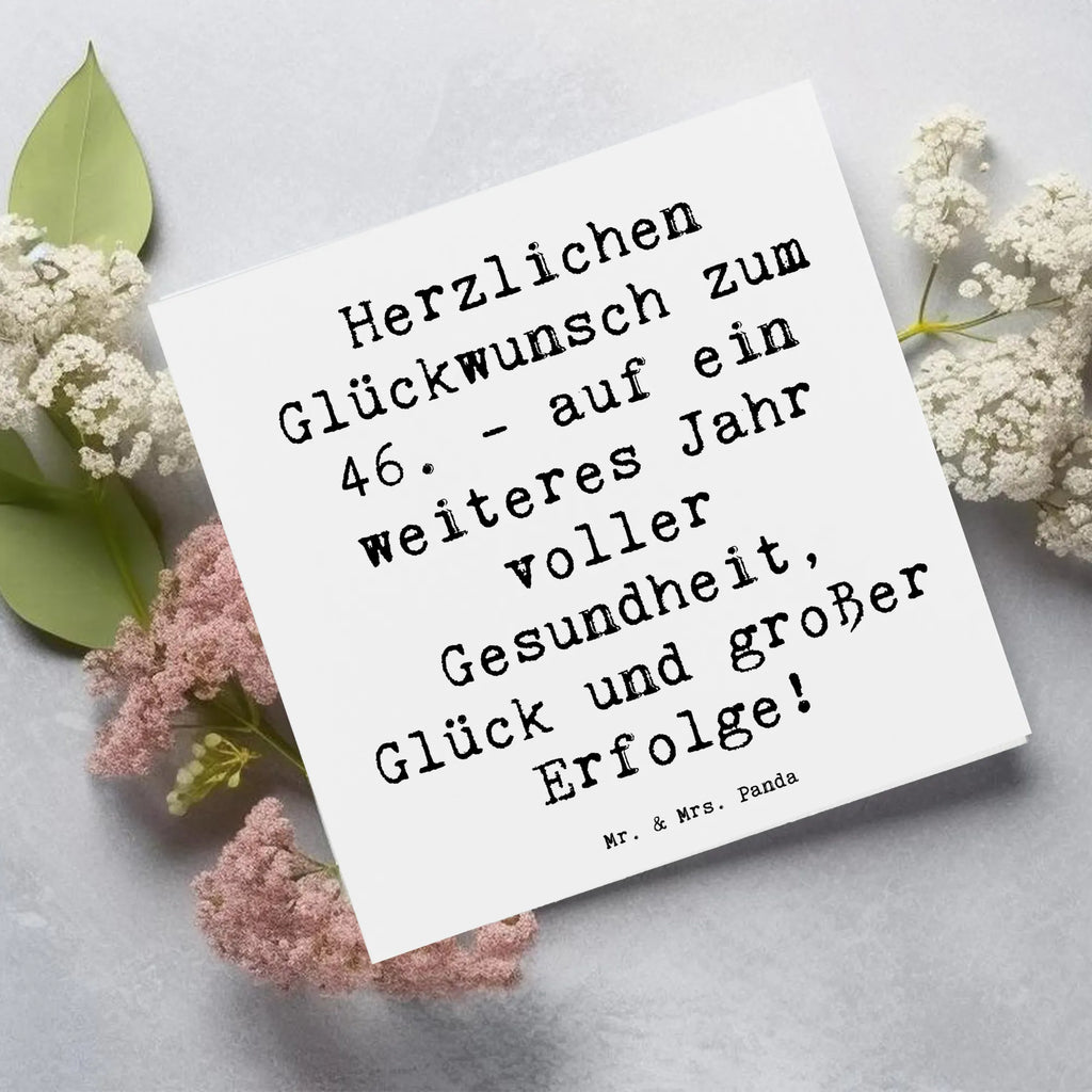 Deluxe Card Saying Herzlichen Glückwunsch zum 46. - auf ein weiteres Jahr voller Gesundheit, Glück und großer Erfolge! Karte, Glückwunschkarte, Hochwertige Grußkarte, Grußkarte, Klappkarte, Geburtstagskarte, Hochzeitskarte, Einladungskarte, Hochwertige Klappkarte, Geburtstag, Geburtstagsgeschenk, Geschenk