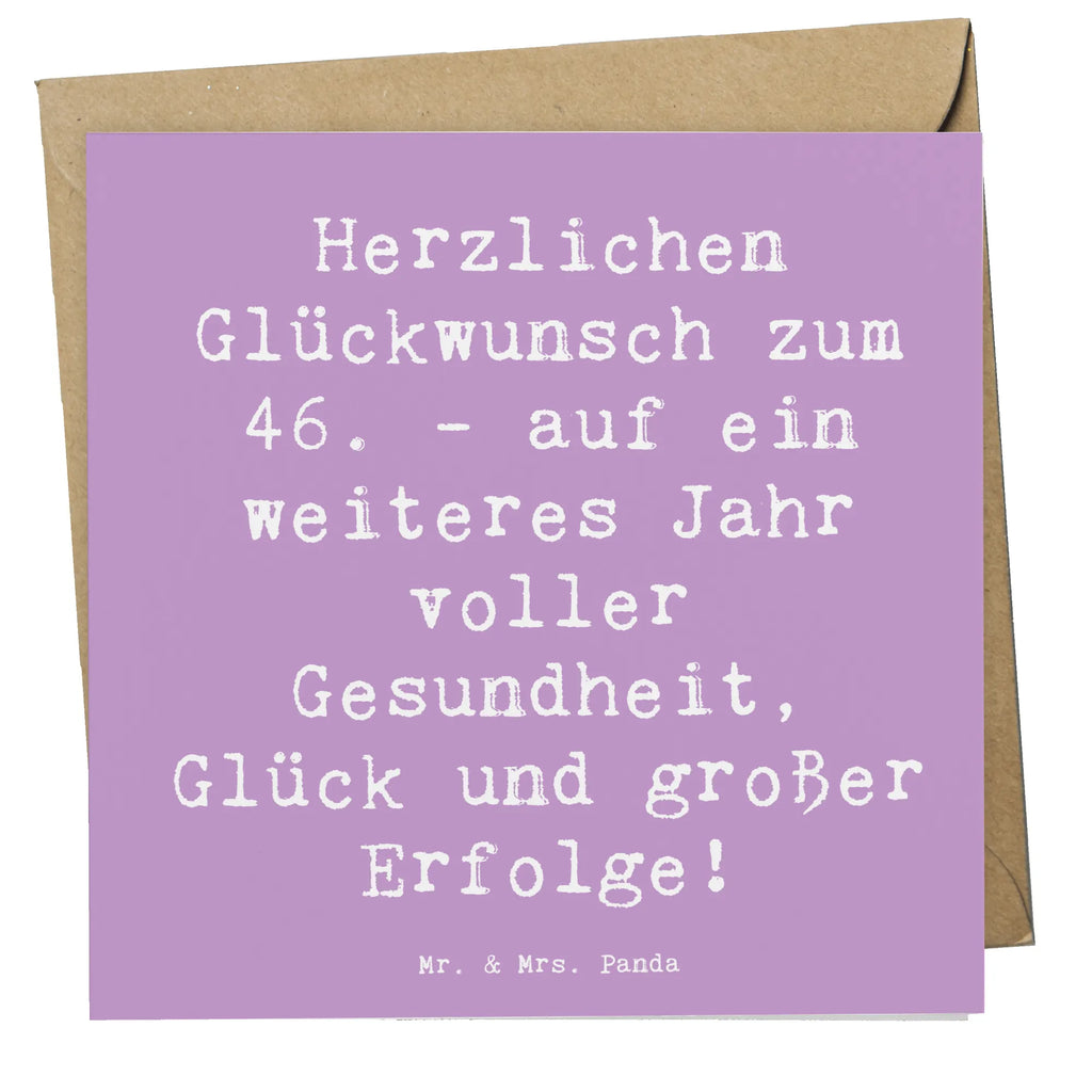 Deluxe Card Saying Herzlichen Glückwunsch zum 46. - auf ein weiteres Jahr voller Gesundheit, Glück und großer Erfolge! Karte, Glückwunschkarte, Hochwertige Grußkarte, Grußkarte, Klappkarte, Geburtstagskarte, Hochzeitskarte, Einladungskarte, Hochwertige Klappkarte, Geburtstag, Geburtstagsgeschenk, Geschenk