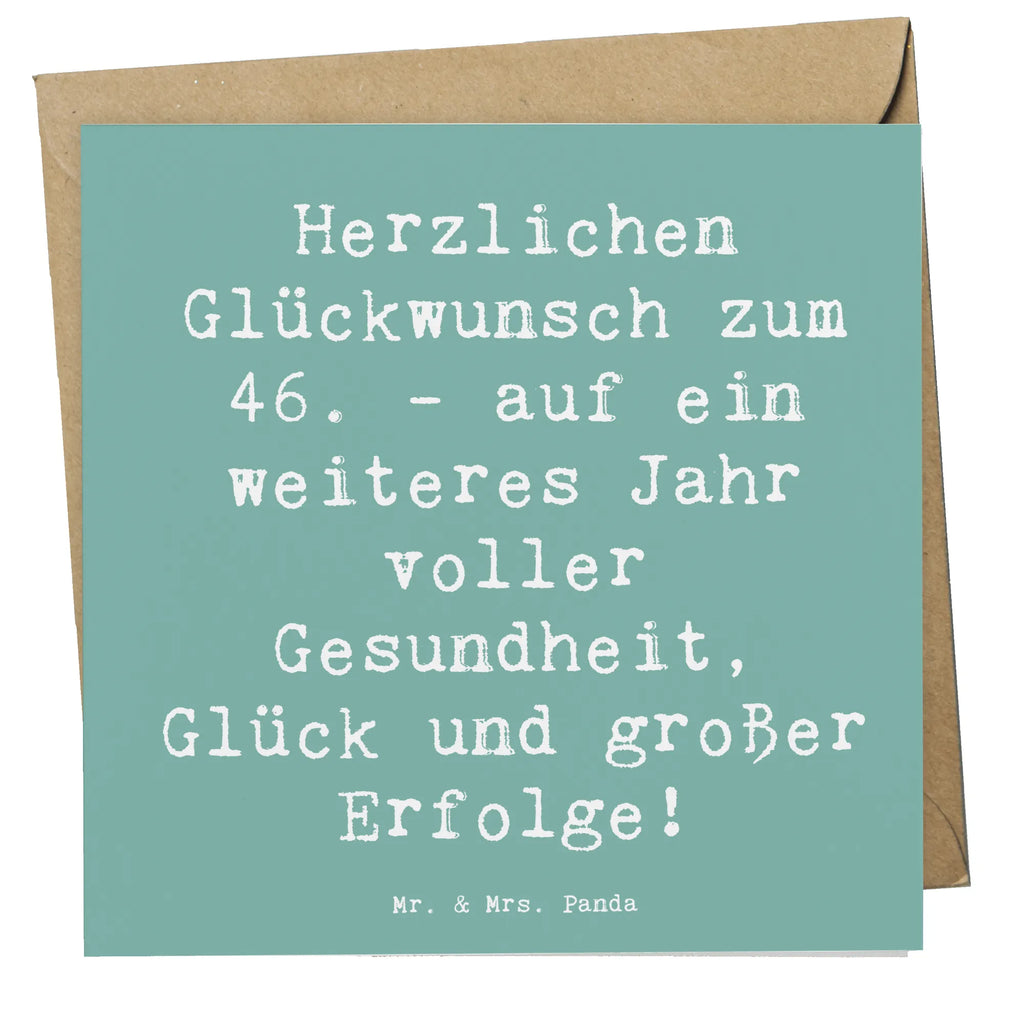 Deluxe Card Saying Herzlichen Glückwunsch zum 46. - auf ein weiteres Jahr voller Gesundheit, Glück und großer Erfolge! Karte, Glückwunschkarte, Hochwertige Grußkarte, Grußkarte, Klappkarte, Geburtstagskarte, Hochzeitskarte, Einladungskarte, Hochwertige Klappkarte, Geburtstag, Geburtstagsgeschenk, Geschenk
