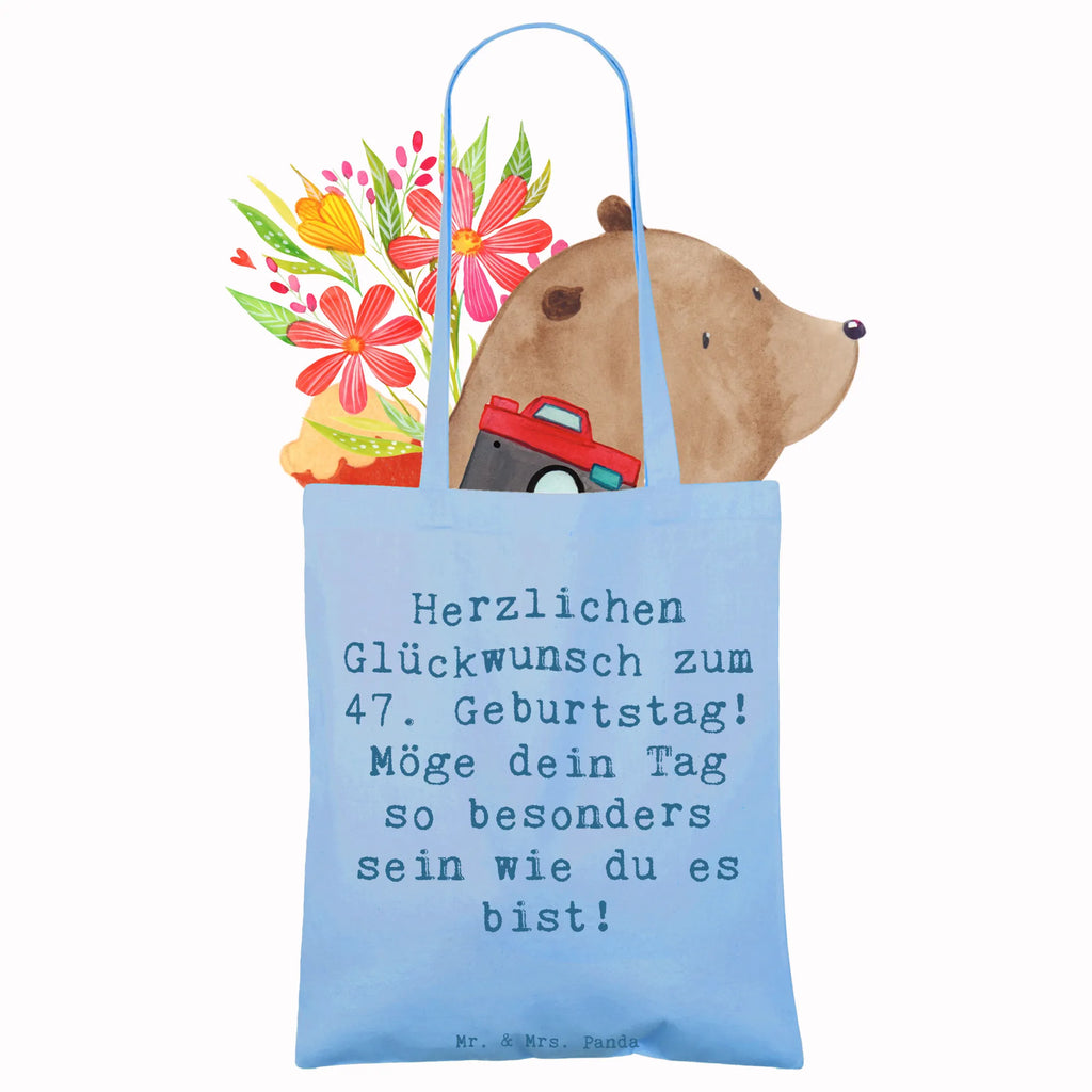 Tragetasche Spruch 47. Geburtstag Einkaufstüte, Einkaufstasche, Tragetasche, Schultertasche, Badetasche, Stofftasche, Stoffbeutel, Jutetasche, Beuteltasche, Umhängetasche, Laptoptasche, Shopper, Tasche, Jutebeutel, Beutel, Strandtasche, Geburtstag, Geburtstagsgeschenk, Geschenk