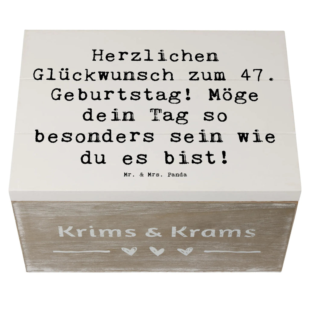 Holzkiste Spruch 47. Geburtstag Schatzkiste, Geschenkdose, Erinnerungsbox, Geschenkbox, Holzkiste, Truhe, Erinnerungskiste, XXL, Dekokiste, Kiste, Aufbewahrungsbox, Schatulle, Geburtstag, Geburtstagsgeschenk, Geschenk