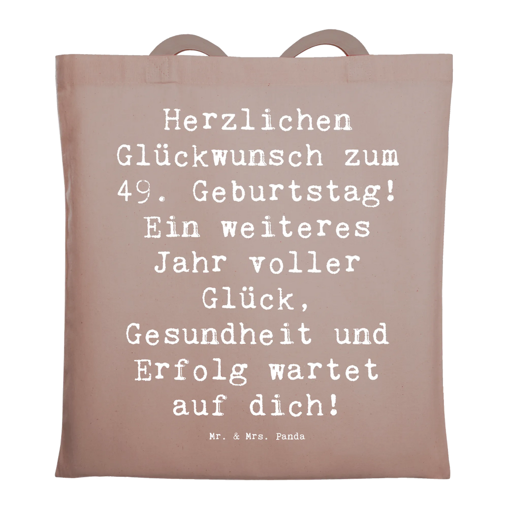 Tote bag Saying Herzlichen Glückwunsch zum 49. Geburtstag! Ein weiteres Jahr voller Glück, Gesundheit und Erfolg wartet auf dich! Beuteltasche, Beutel, Einkaufstasche, Jutebeutel, Stoffbeutel, Tasche, Shopper, Umhängetasche, Strandtasche, Schultertasche, Stofftasche, Tragetasche, Badetasche, Jutetasche, Einkaufstüte, Laptoptasche, Geburtstag, Geburtstagsgeschenk, Geschenk