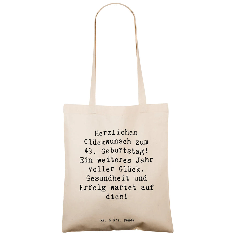 Tote bag Saying Herzlichen Glückwunsch zum 49. Geburtstag! Ein weiteres Jahr voller Glück, Gesundheit und Erfolg wartet auf dich! Beuteltasche, Beutel, Einkaufstasche, Jutebeutel, Stoffbeutel, Tasche, Shopper, Umhängetasche, Strandtasche, Schultertasche, Stofftasche, Tragetasche, Badetasche, Jutetasche, Einkaufstüte, Laptoptasche, Geburtstag, Geburtstagsgeschenk, Geschenk