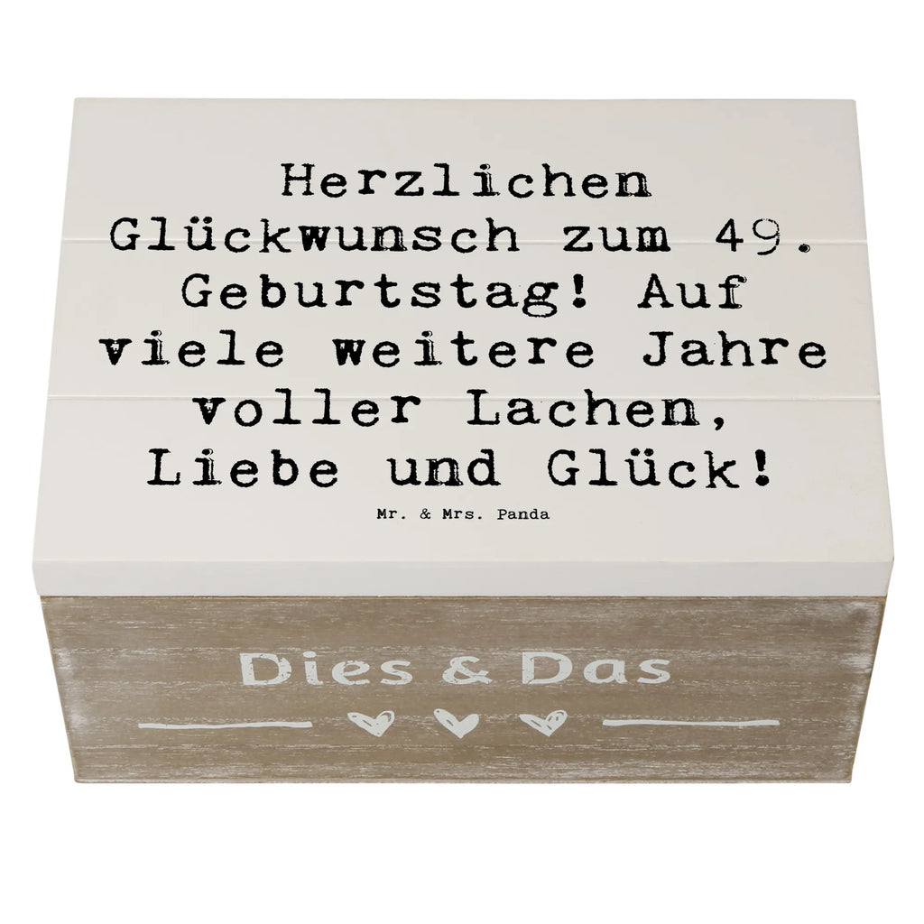 Wooden chest Saying Herzlichen Glückwunsch zum 49. Geburtstag! Auf viele weitere Jahre voller Lachen, Liebe und Glück! Geschenkdose, Erinnerungsbox, Schatzkiste, Geschenkbox, XXL, Holzkiste, Erinnerungskiste, Dekokiste, Aufbewahrungsbox, Kiste, Schatulle, Truhe, Geburtstag, Geburtstagsgeschenk, Geschenk