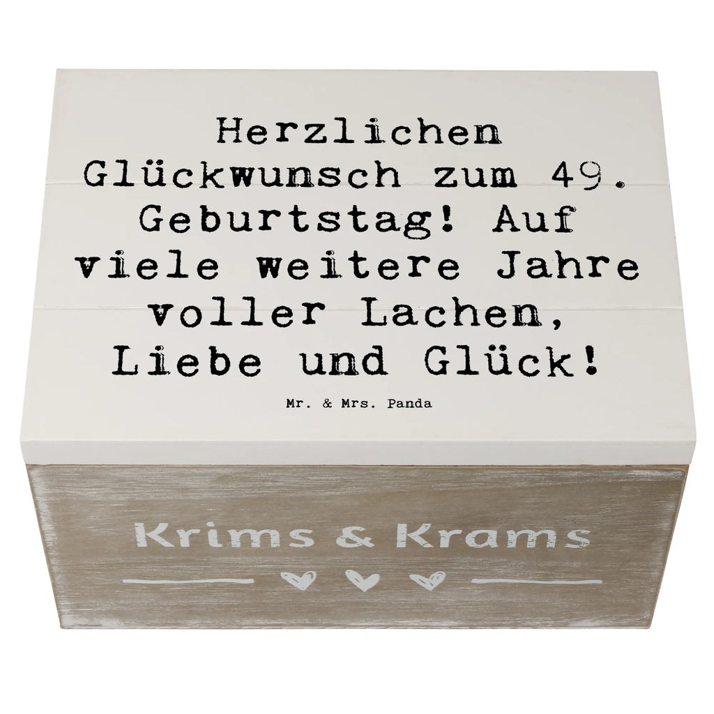 Wooden chest Saying Herzlichen Glückwunsch zum 49. Geburtstag! Auf viele weitere Jahre voller Lachen, Liebe und Glück! Geschenkdose, Erinnerungsbox, Schatzkiste, Geschenkbox, XXL, Holzkiste, Erinnerungskiste, Dekokiste, Aufbewahrungsbox, Kiste, Schatulle, Truhe, Geburtstag, Geburtstagsgeschenk, Geschenk