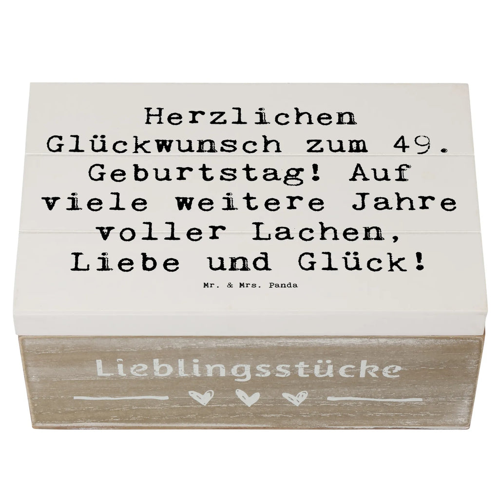 Wooden chest Saying Herzlichen Glückwunsch zum 49. Geburtstag! Auf viele weitere Jahre voller Lachen, Liebe und Glück! Geschenkdose, Erinnerungsbox, Schatzkiste, Geschenkbox, XXL, Holzkiste, Erinnerungskiste, Dekokiste, Aufbewahrungsbox, Kiste, Schatulle, Truhe, Geburtstag, Geburtstagsgeschenk, Geschenk