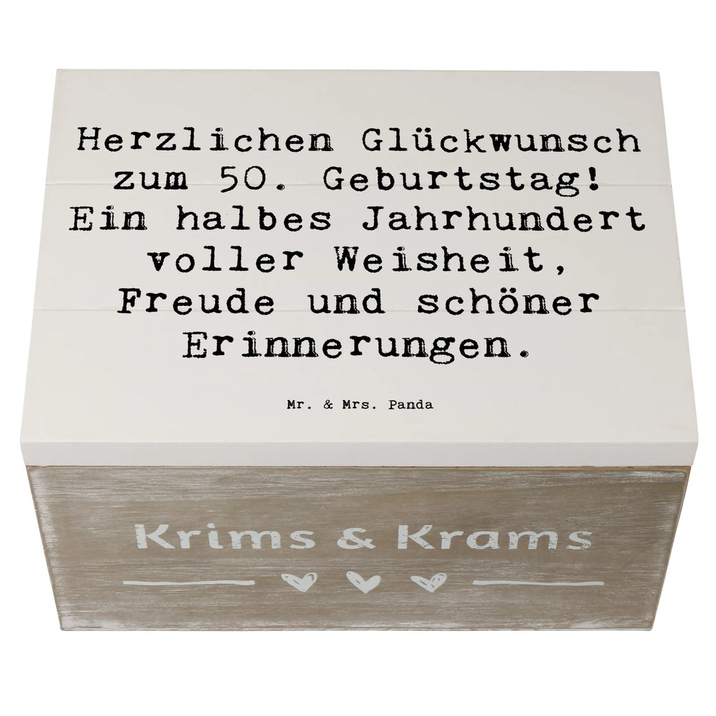 Wooden chest Saying Herzlichen Glückwunsch zum 50. Geburtstag! Ein halbes Jahrhundert voller Weisheit, Freude und schöner Erinnerungen. Erinnerungsbox, Holzkiste, Geschenkbox, Kiste, Aufbewahrungsbox, Erinnerungskiste, Schatzkiste, Geschenkdose, Truhe, Schatulle, Dekokiste, XXL, Geburtstag, Geburtstagsgeschenk, Geschenk