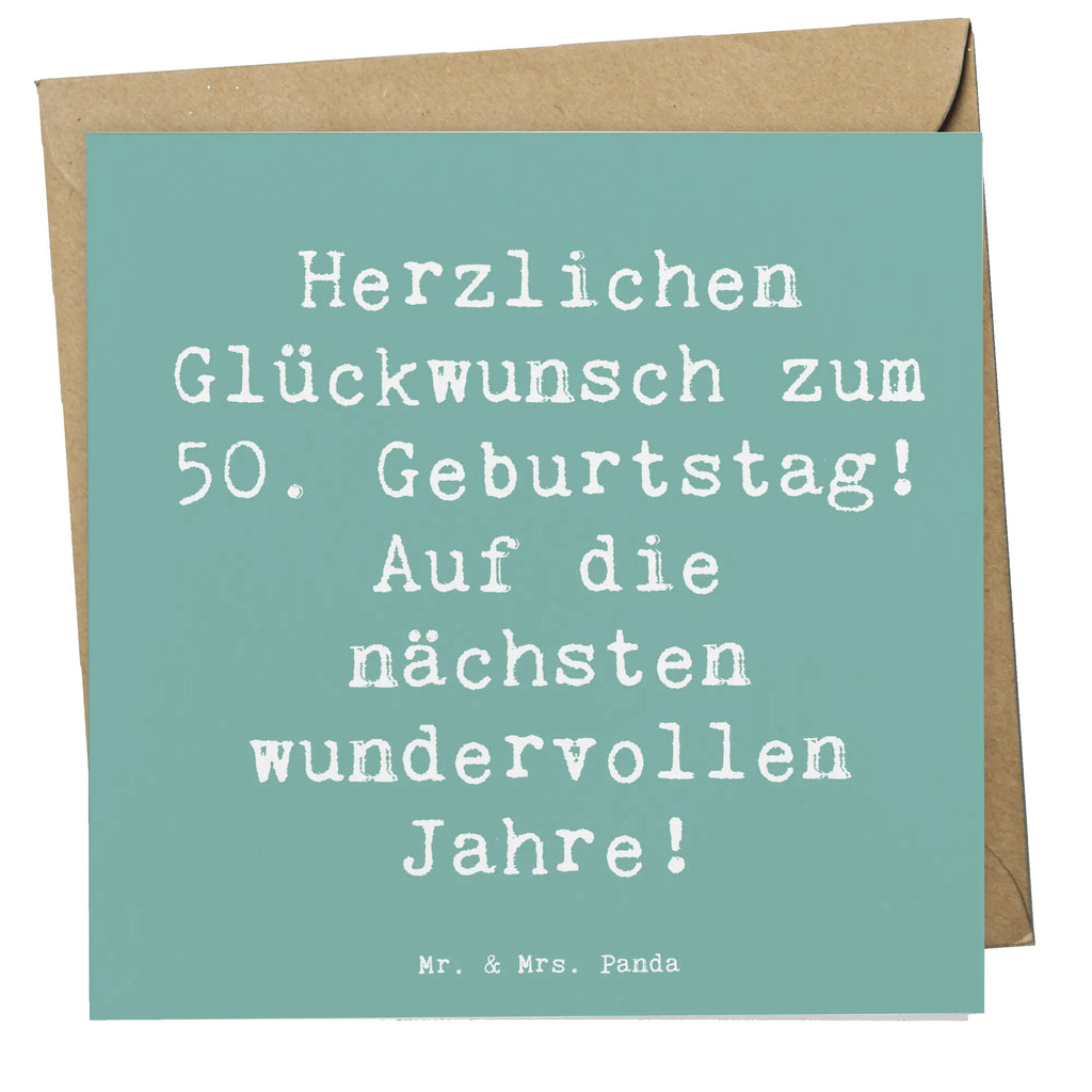 Deluxe Card Saying Herzlichen Glückwunsch zum 50. Geburtstag! Auf die nächsten wundervollen Jahre! Einladungskarte, Grußkarte, Hochwertige Grußkarte, Geburtstagskarte, Hochzeitskarte, Karte, Glückwunschkarte, Hochwertige Klappkarte, Klappkarte, Geburtstag, Geburtstagsgeschenk, Geschenk