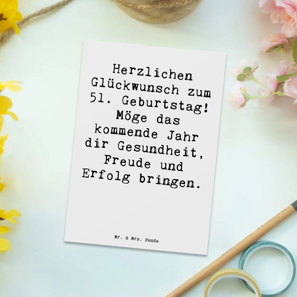 Postkarte Spruch 51. Geburtstag Freude Ansichtskarte, Postkarte, Ansichtskarten, Geschenkkarte, Karte, Geburtstagskarte, Grußkarte, Einladungskarten Geburtstag, Einladungskarte, Einladung, Einladung Geburtstag, Dankeskarte, Geburtstag, Geburtstagsgeschenk, Geschenk
