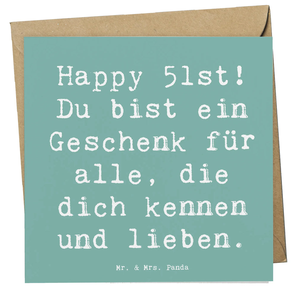 Deluxe Card Saying Happy 51st! Du bist ein Geschenk für alle, die dich kennen und lieben. Karte, Geburtstagskarte, Klappkarte, Hochwertige Grußkarte, Einladungskarte, Hochzeitskarte, Hochwertige Klappkarte, Grußkarte, Glückwunschkarte, Geburtstag, Geburtstagsgeschenk, Geschenk