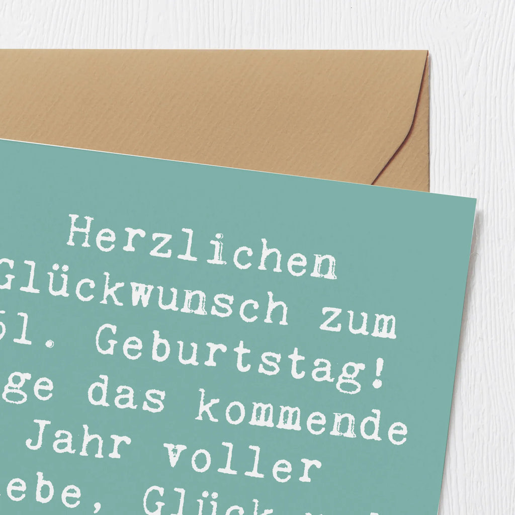 Deluxe Karte Spruch 51. Geburtstag Geburtstagskarte, Einladungskarte, Hochzeitskarte, Hochwertige Klappkarte, Karte, Klappkarte, Grußkarte, Hochwertige Grußkarte, Glückwunschkarte, Geburtstag, Geburtstagsgeschenk, Geschenk