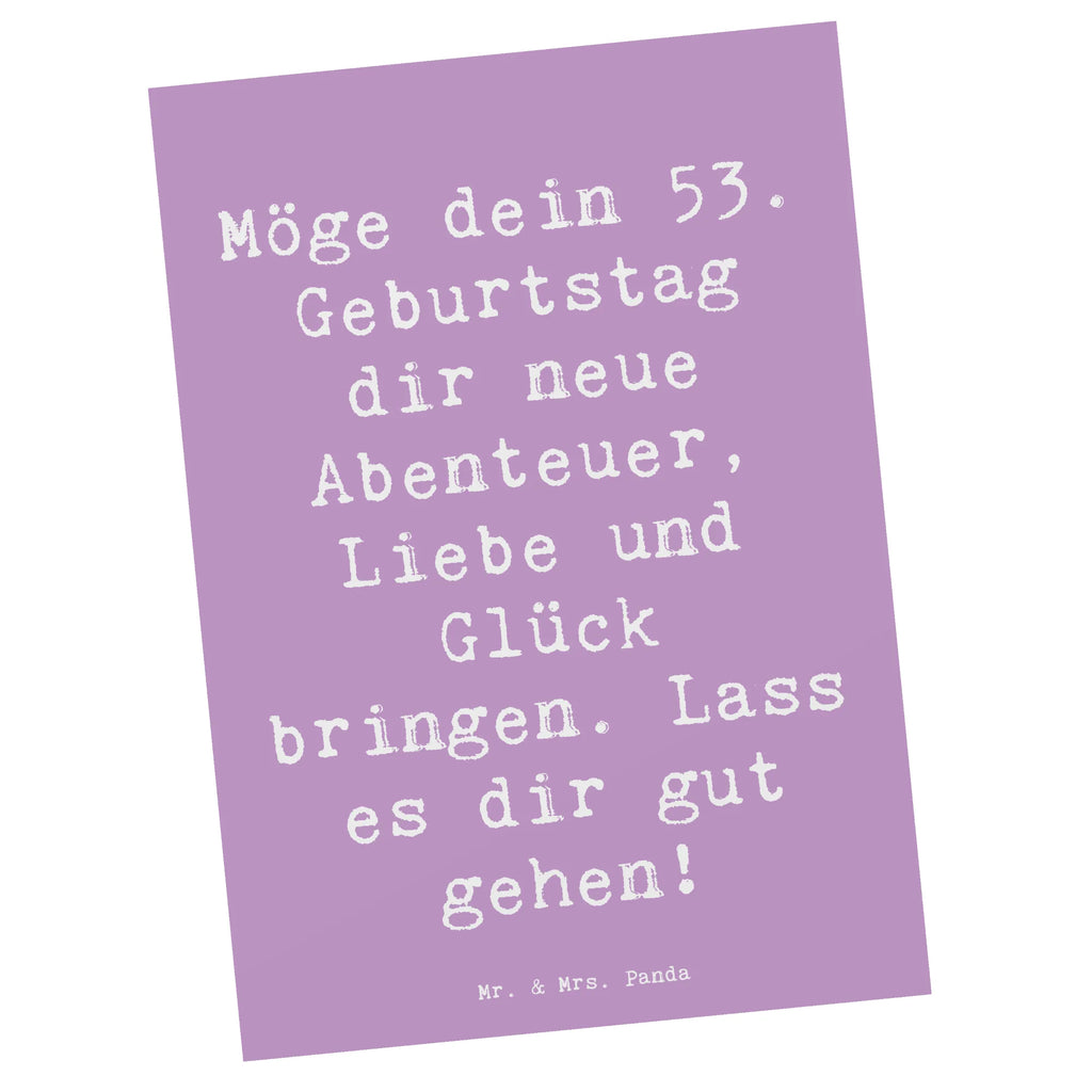 Postcard Saying Möge dein 53. Geburtstag dir neue Abenteuer, Liebe und Glück bringen. Lass es dir gut gehen! Einladung, Geburtstagskarte, Ansichtskarte, Einladungskarten Geburtstag, Einladung Geburtstag, Ansichtskarten, Karte, Einladungskarte, Postkarte, Geschenkkarte, Grußkarte, Dankeskarte, Geburtstag, Geburtstagsgeschenk, Geschenk