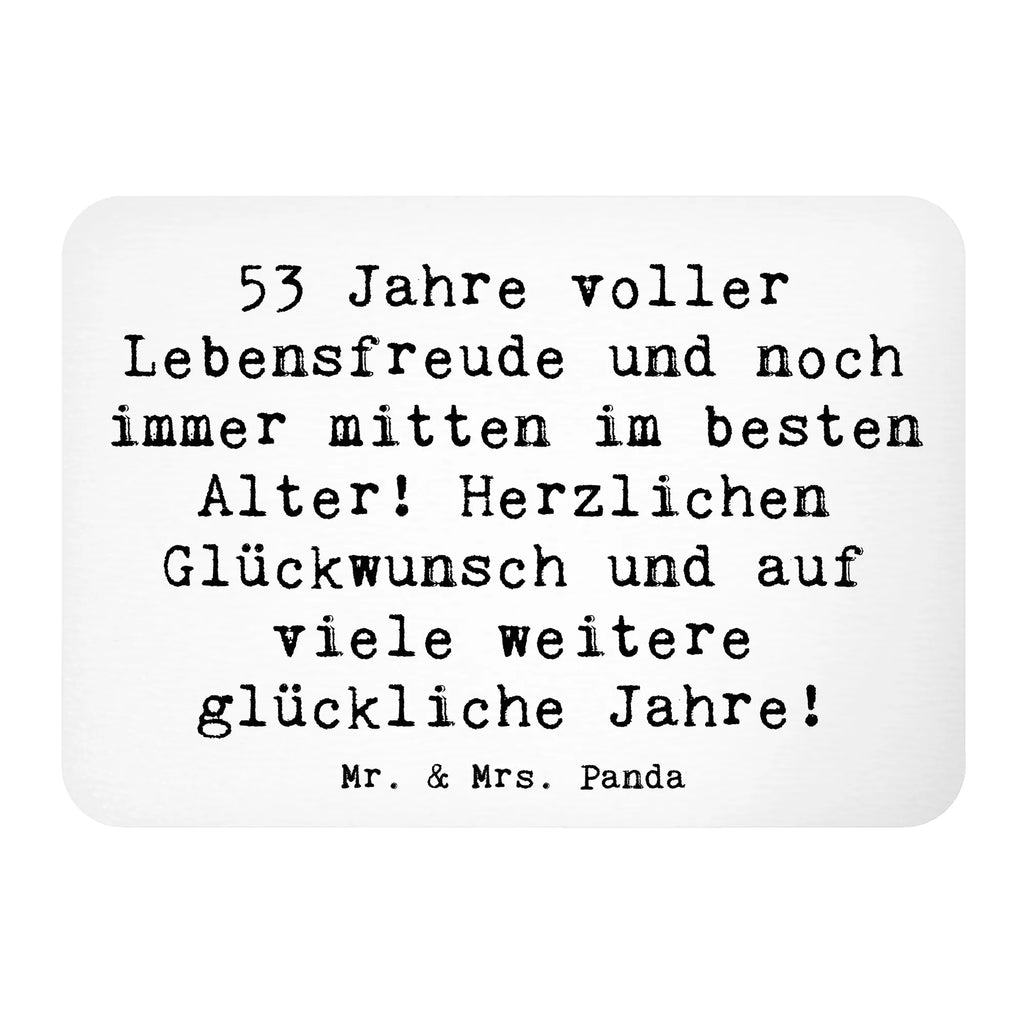 Magnet Saying 53 Jahre voller Lebensfreude und noch immer mitten im besten Alter! Herzlichen Glückwunsch und auf viele weitere glückliche Jahre! Souvenir Magnet, Kühlschrank Dekoration, Motivmagnete, Dekomagnet, Notiz Magnet, Kühlschrankmagnet, Whiteboard Magnet, Pinnwandmagnet, Geburtstag, Geburtstagsgeschenk, Geschenk