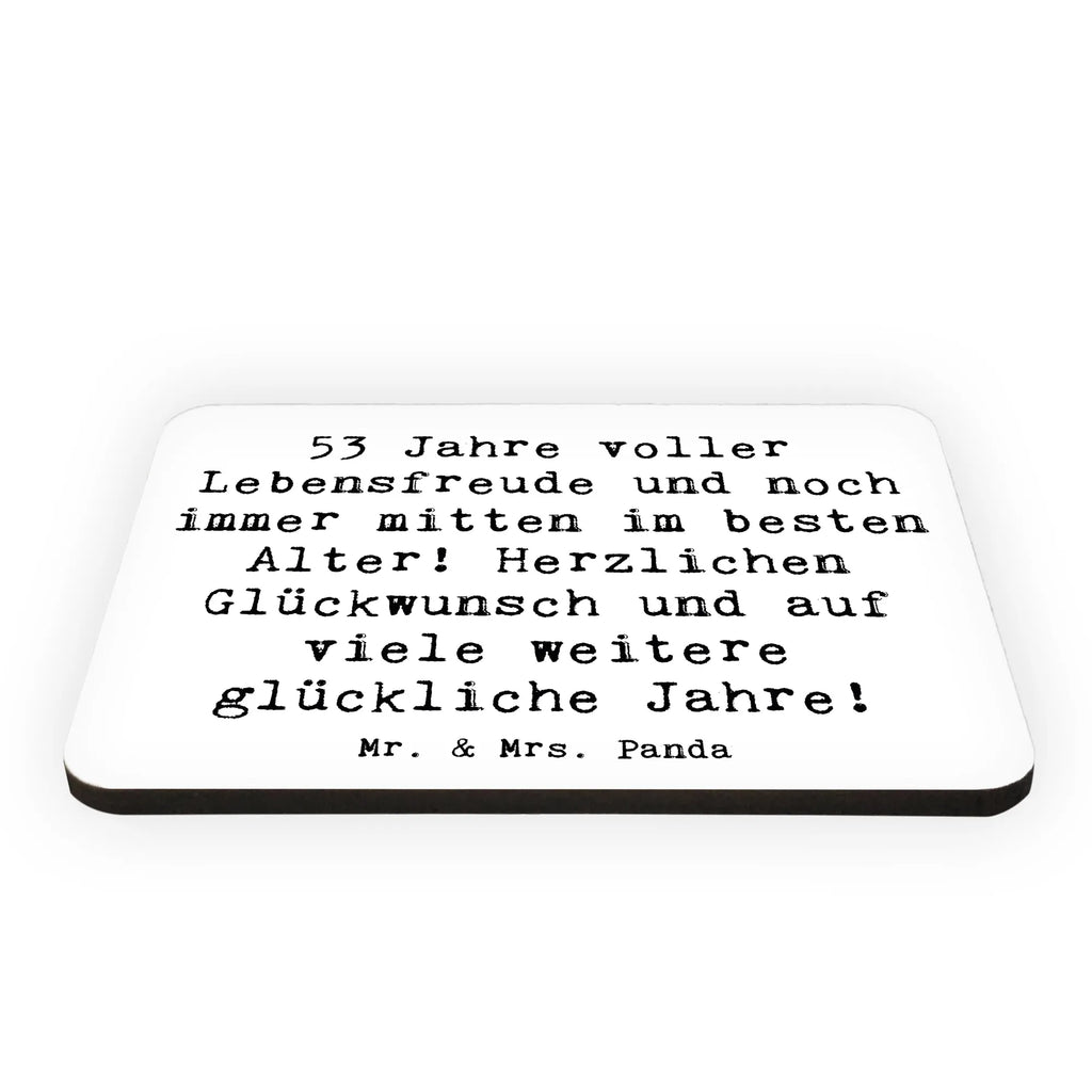 Magnet Saying 53 Jahre voller Lebensfreude und noch immer mitten im besten Alter! Herzlichen Glückwunsch und auf viele weitere glückliche Jahre! Souvenir Magnet, Kühlschrank Dekoration, Motivmagnete, Dekomagnet, Notiz Magnet, Kühlschrankmagnet, Whiteboard Magnet, Pinnwandmagnet, Geburtstag, Geburtstagsgeschenk, Geschenk