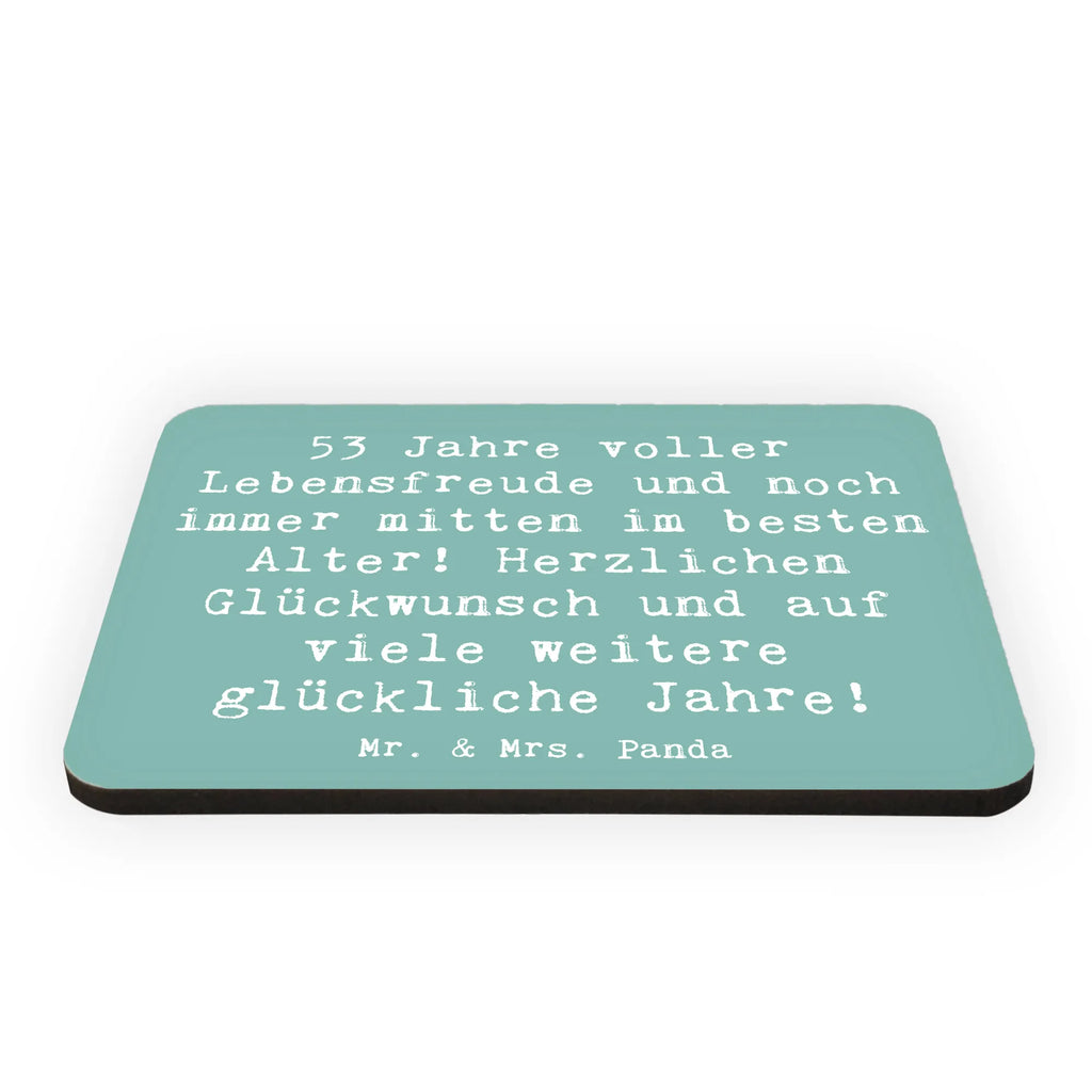 Magnet Saying 53 Jahre voller Lebensfreude und noch immer mitten im besten Alter! Herzlichen Glückwunsch und auf viele weitere glückliche Jahre! Souvenir Magnet, Kühlschrank Dekoration, Motivmagnete, Dekomagnet, Notiz Magnet, Kühlschrankmagnet, Whiteboard Magnet, Pinnwandmagnet, Geburtstag, Geburtstagsgeschenk, Geschenk