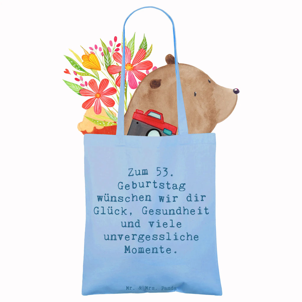 Tragetasche Spruch 53. Geburtstag Glück Beuteltasche, Beutel, Einkaufstasche, Jutebeutel, Stoffbeutel, Tasche, Shopper, Umhängetasche, Strandtasche, Schultertasche, Stofftasche, Tragetasche, Badetasche, Jutetasche, Einkaufstüte, Laptoptasche, Geburtstag, Geburtstagsgeschenk, Geschenk