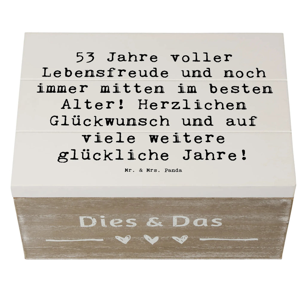 Holzkiste Spruch 53. Geburtstag Freude XXL, Truhe, Holzkiste, Schatulle, Erinnerungskiste, Geschenkbox, Kiste, Aufbewahrungsbox, Geschenkdose, Erinnerungsbox, Dekokiste, Schatzkiste, Geburtstag, Geburtstagsgeschenk, Geschenk
