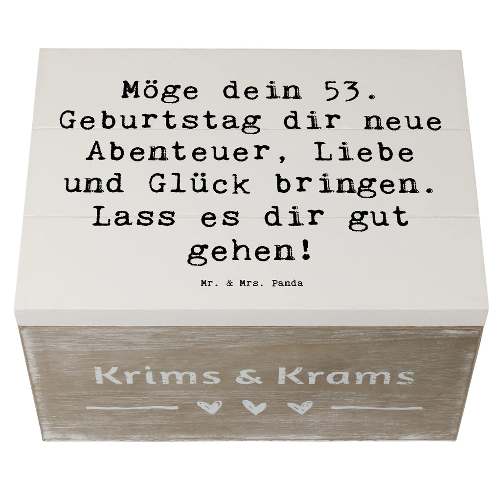 Holzkiste Spruch 53. Geburtstag Abenteuer Geschenkbox, Geschenkdose, Aufbewahrungsbox, XXL, Kiste, Schatzkiste, Erinnerungskiste, Dekokiste, Erinnerungsbox, Holzkiste, Schatulle, Truhe, Geburtstag, Geburtstagsgeschenk, Geschenk