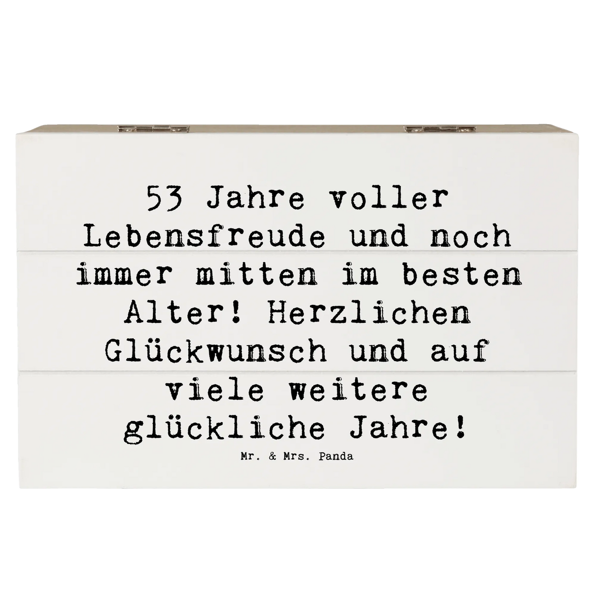 Skrzynia drewniana Przysłowie 53 Jahre voller Lebensfreude und noch immer mitten im besten Alter! Herzlichen Glückwunsch und auf viele weitere glückliche Jahre! Urodziny, prezent urodzinowy, prezent