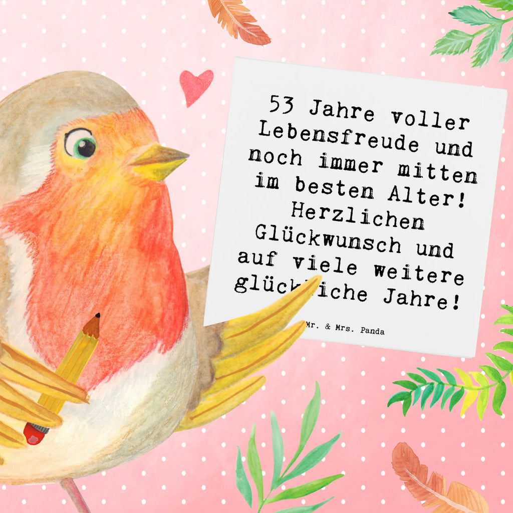 Deluxe Card Saying 53 Jahre voller Lebensfreude und noch immer mitten im besten Alter! Herzlichen Glückwunsch und auf viele weitere glückliche Jahre! Karte, Geburtstagskarte, Hochwertige Klappkarte, Glückwunschkarte, Hochzeitskarte, Einladungskarte, Grußkarte, Klappkarte, Hochwertige Grußkarte, Geburtstag, Geburtstagsgeschenk, Geschenk
