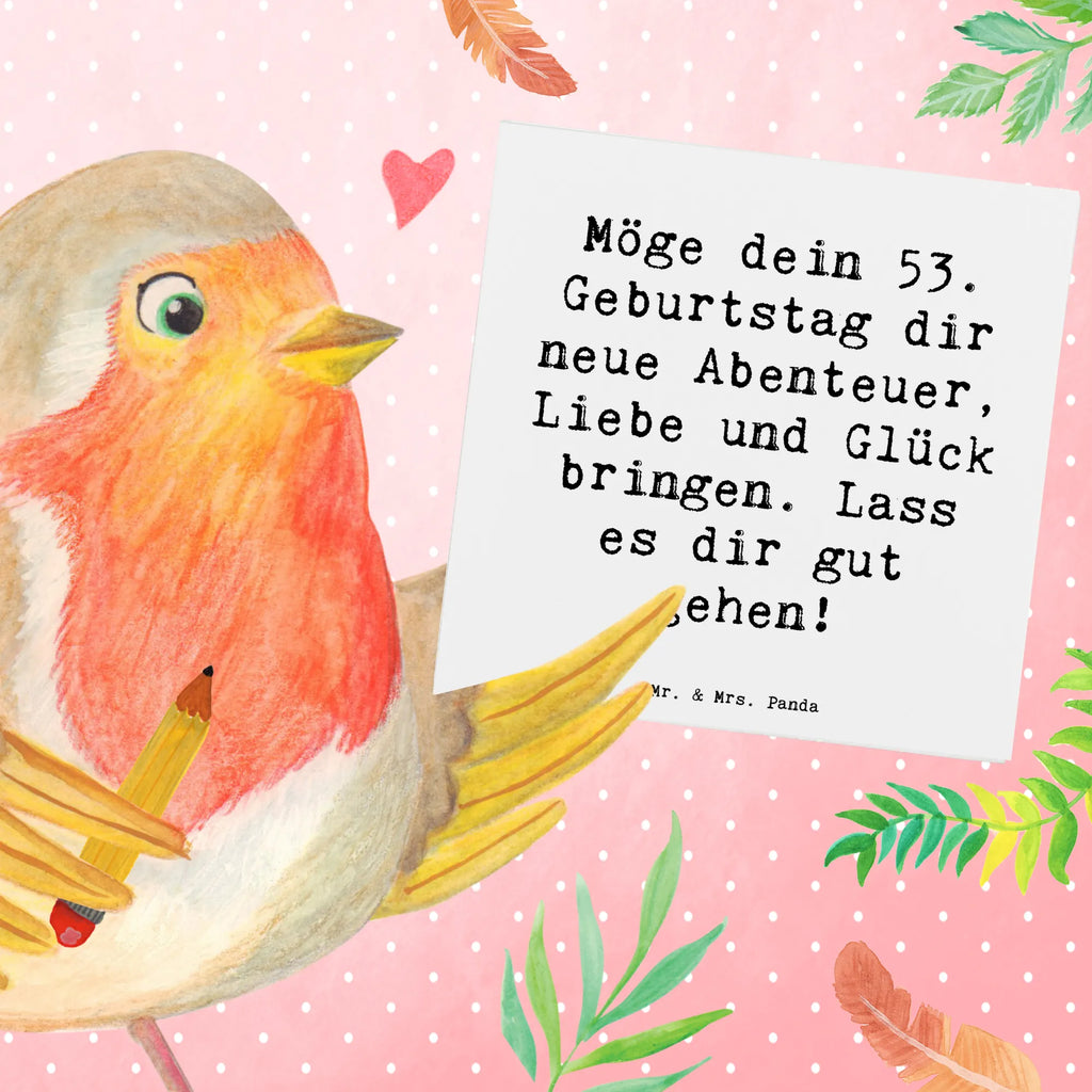 Deluxe Karte Spruch 53. Geburtstag Abenteuer Klappkarte, Karte, quadratische karte, Geburtstagskarte, Geschenkkarte, Hochwertige Grußkarte, Hochwertige Klappkarte, weihnachtskarte, Gutscheinkarte, Grußkarte, Einladungskarte, abschiedskarte, Hochzeitskarte, Glückwunschkarte, geburtskarte, sprüche karten, Dankeskarte, lustige karten, Geschenk, Geburtstag, Geburtstagsgeschenk