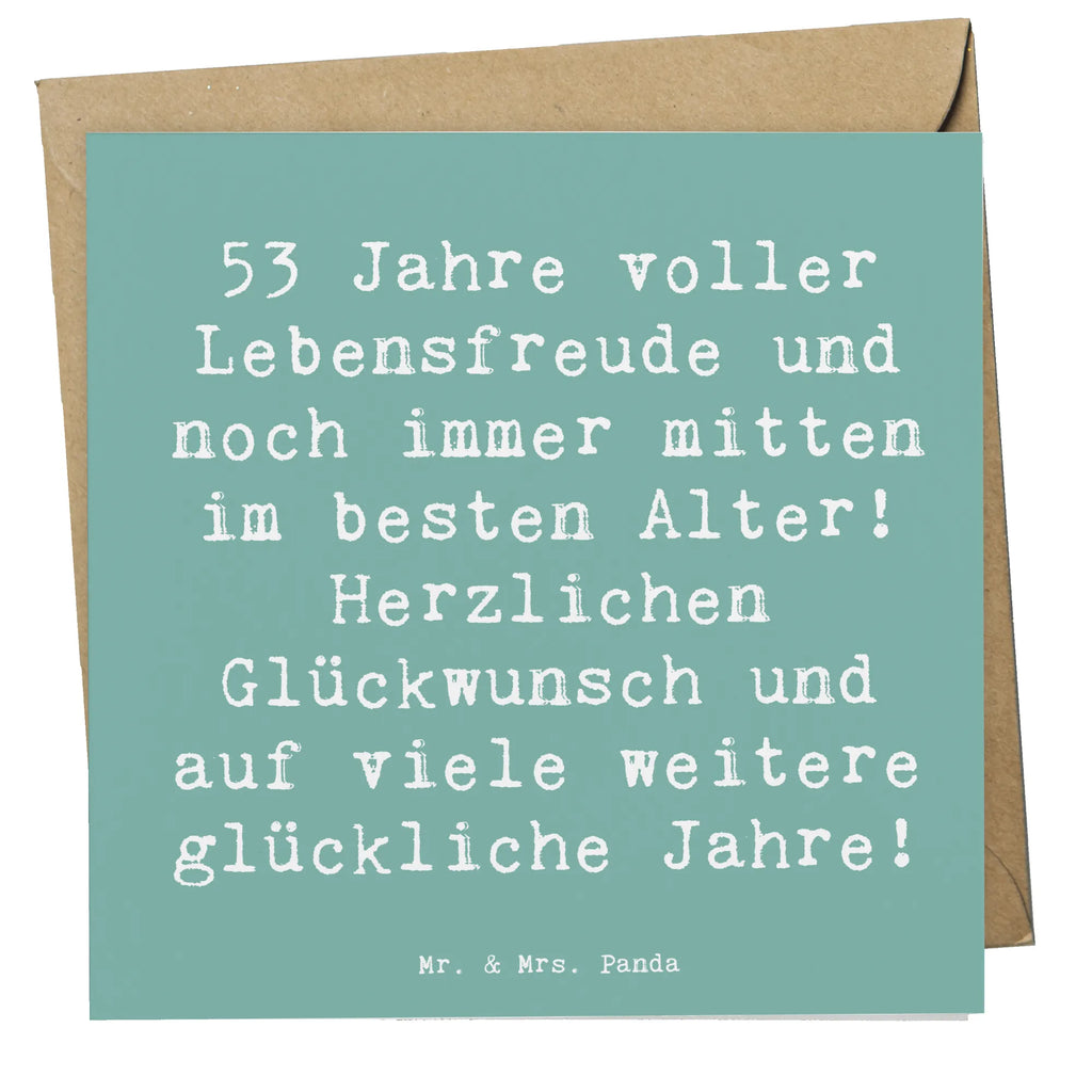 Deluxe Card Saying 53 Jahre voller Lebensfreude und noch immer mitten im besten Alter! Herzlichen Glückwunsch und auf viele weitere glückliche Jahre! Karte, Geburtstagskarte, Hochwertige Klappkarte, Glückwunschkarte, Hochzeitskarte, Einladungskarte, Grußkarte, Klappkarte, Hochwertige Grußkarte, Geburtstag, Geburtstagsgeschenk, Geschenk