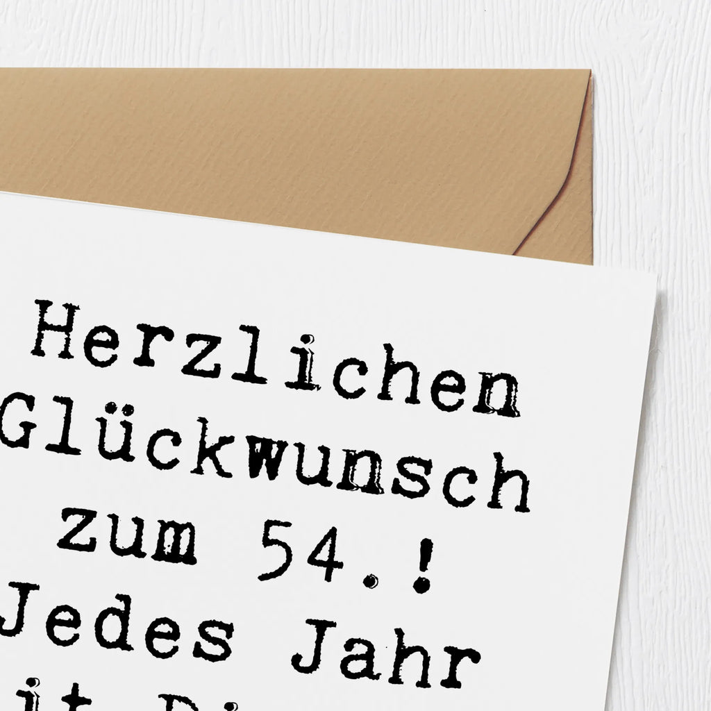 Deluxe Card Saying Herzlichen Glückwunsch zum 54.! Jedes Jahr mit Dir ist ein Geschenk. Grußkarte, Klappkarte, Hochzeitskarte, Geburtstagskarte, Karte, Hochwertige Klappkarte, Hochwertige Grußkarte, Glückwunschkarte, Einladungskarte, Geburtstag, Geburtstagsgeschenk, Geschenk
