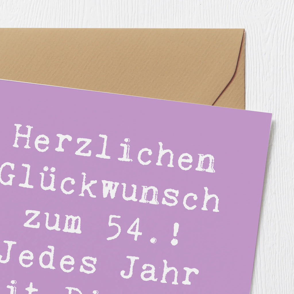 Deluxe Card Saying Herzlichen Glückwunsch zum 54.! Jedes Jahr mit Dir ist ein Geschenk. Grußkarte, Klappkarte, Hochzeitskarte, Geburtstagskarte, Karte, Hochwertige Klappkarte, Hochwertige Grußkarte, Glückwunschkarte, Einladungskarte, Geburtstag, Geburtstagsgeschenk, Geschenk